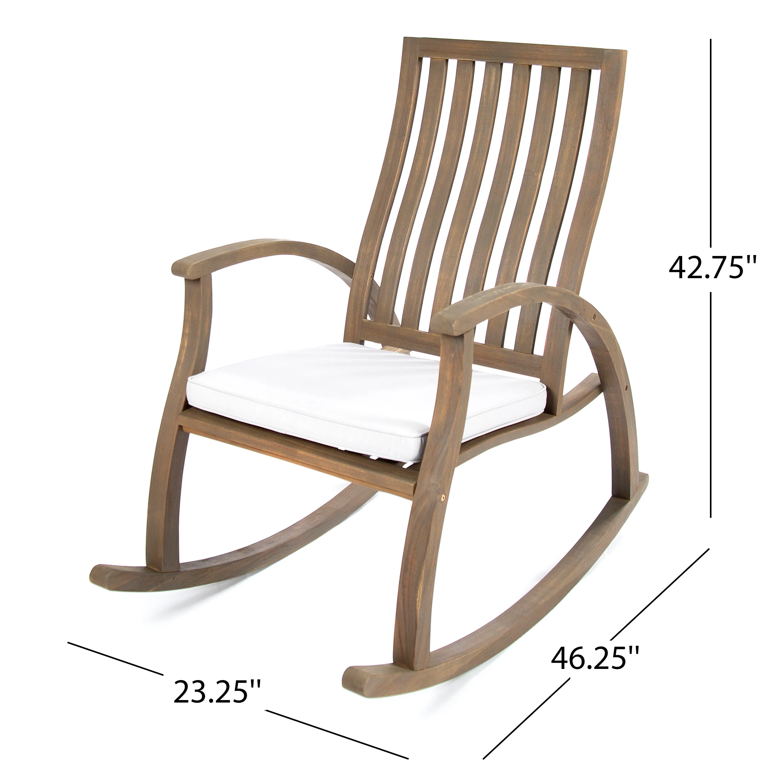 Cattan Outdoor Acacia Wood Rocking Chair with Water Resistant Cushions - Set of 2 - furnishings