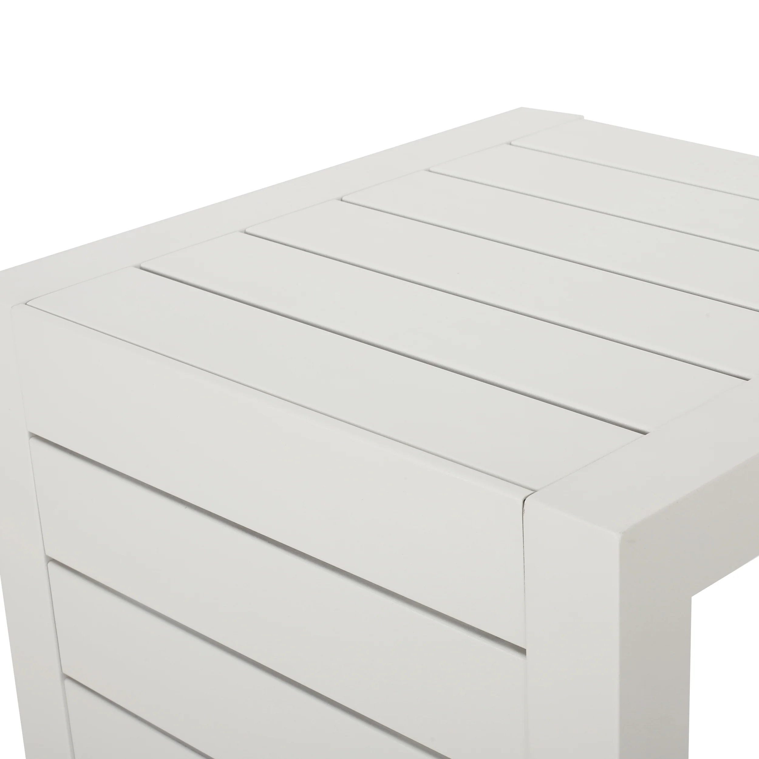 Cherie Outdoor Modern Aluminum C-Shaped End Table - furnishings