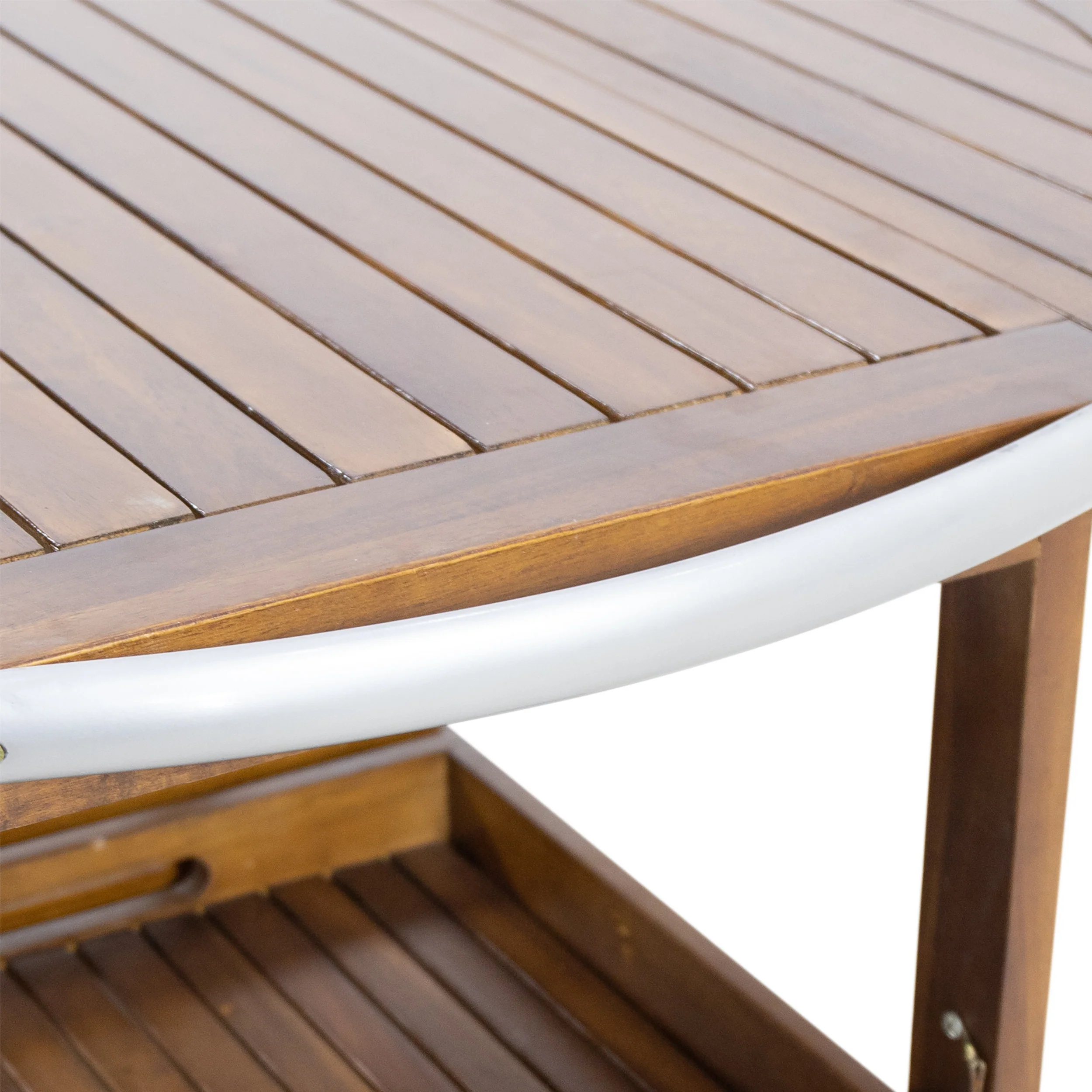 Cyndy Farmhouse Cottage Dark Oak Acacia Wood Bar Cart - furnishings