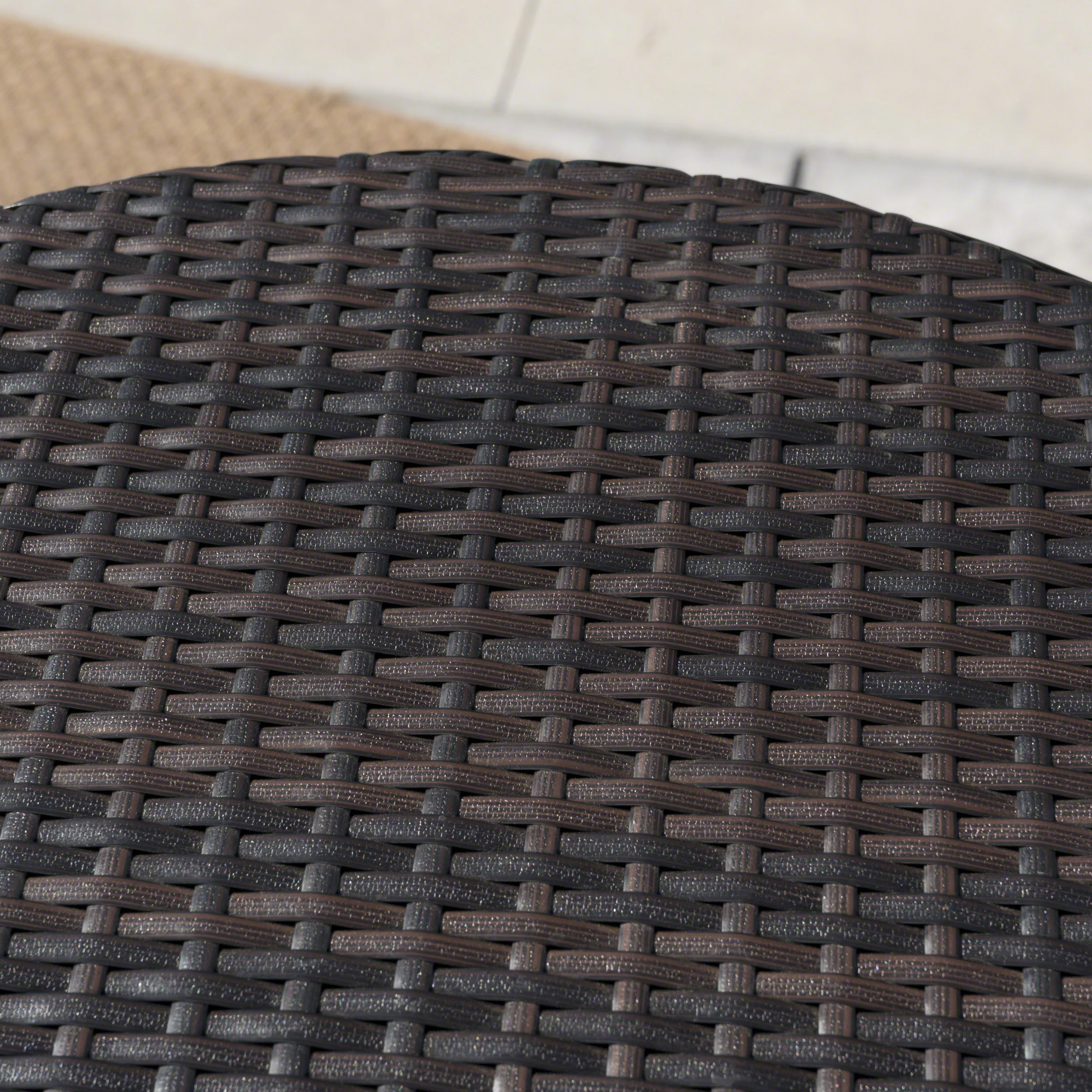 Big Rock Outdoor 3 Piece Multi-brown Wicker Round Bar Set - furnishings