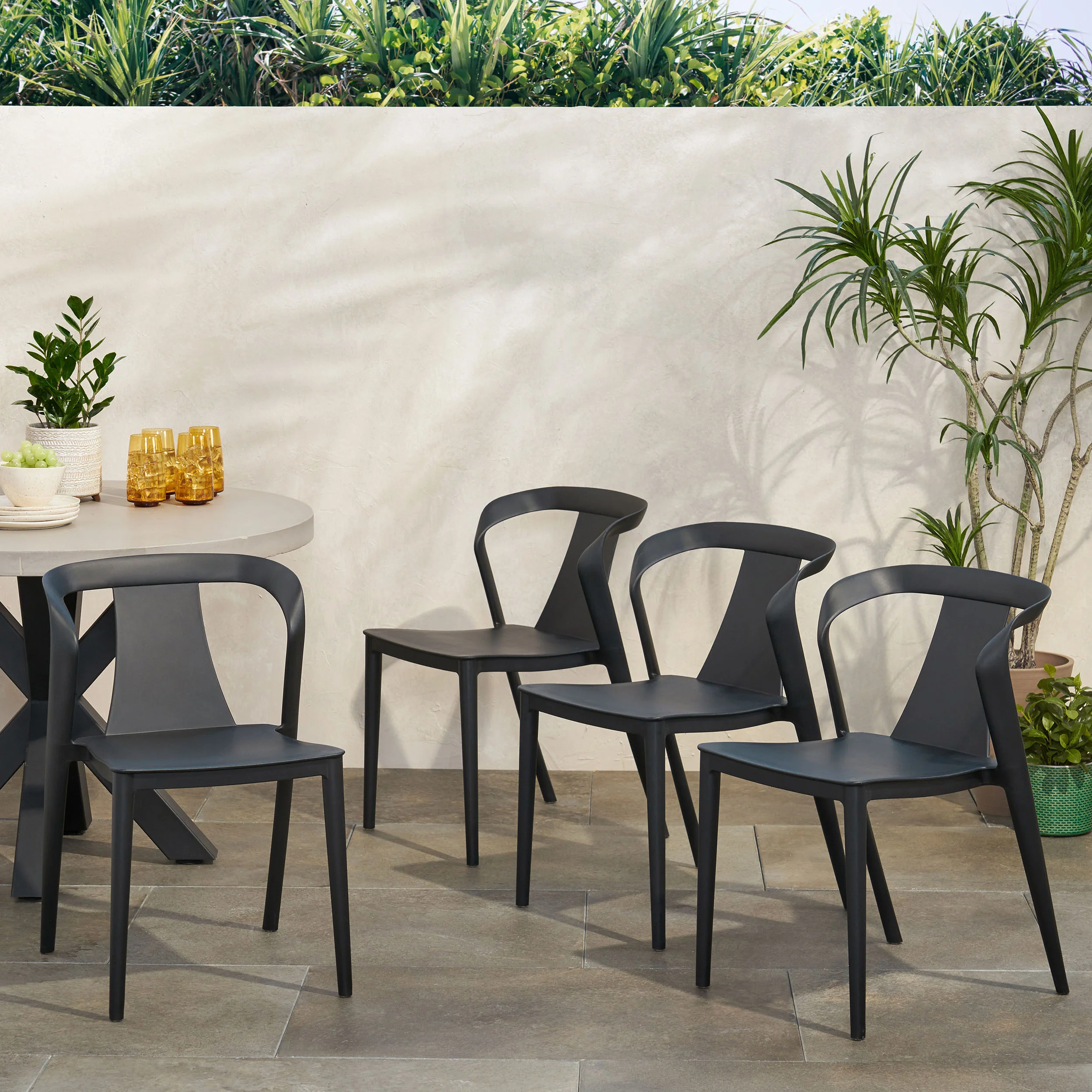 Janely Outdoor Stacking Dining Chair (Set of 4) - furnishings
