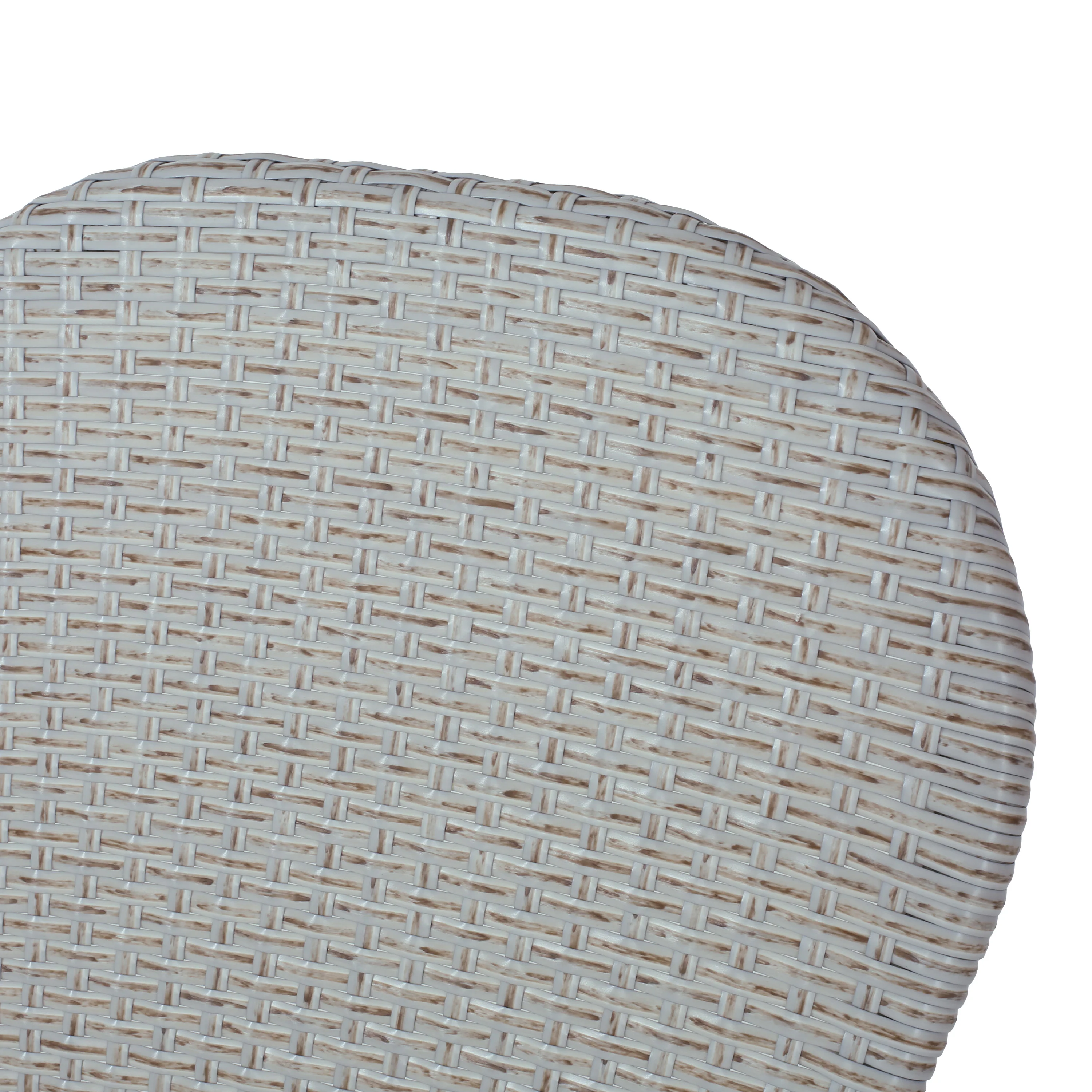 Gallia Outdoor Aluminum French Bistro Chairs, Set of 2, Grey and Bamboo Finish - furnishings