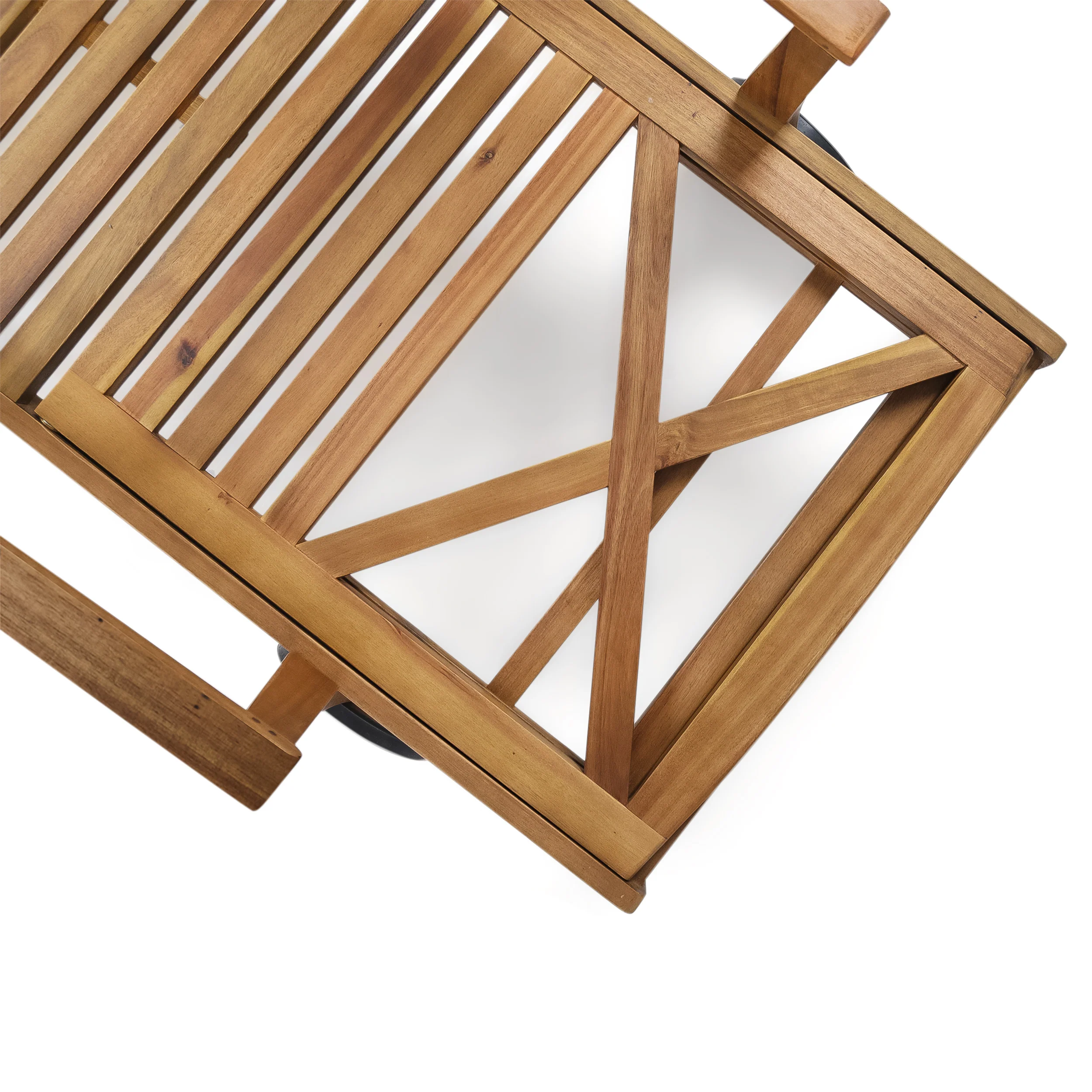 Thalia Outdoor Teak Finished Acacia Wood Chaise Lounge - furnishings
