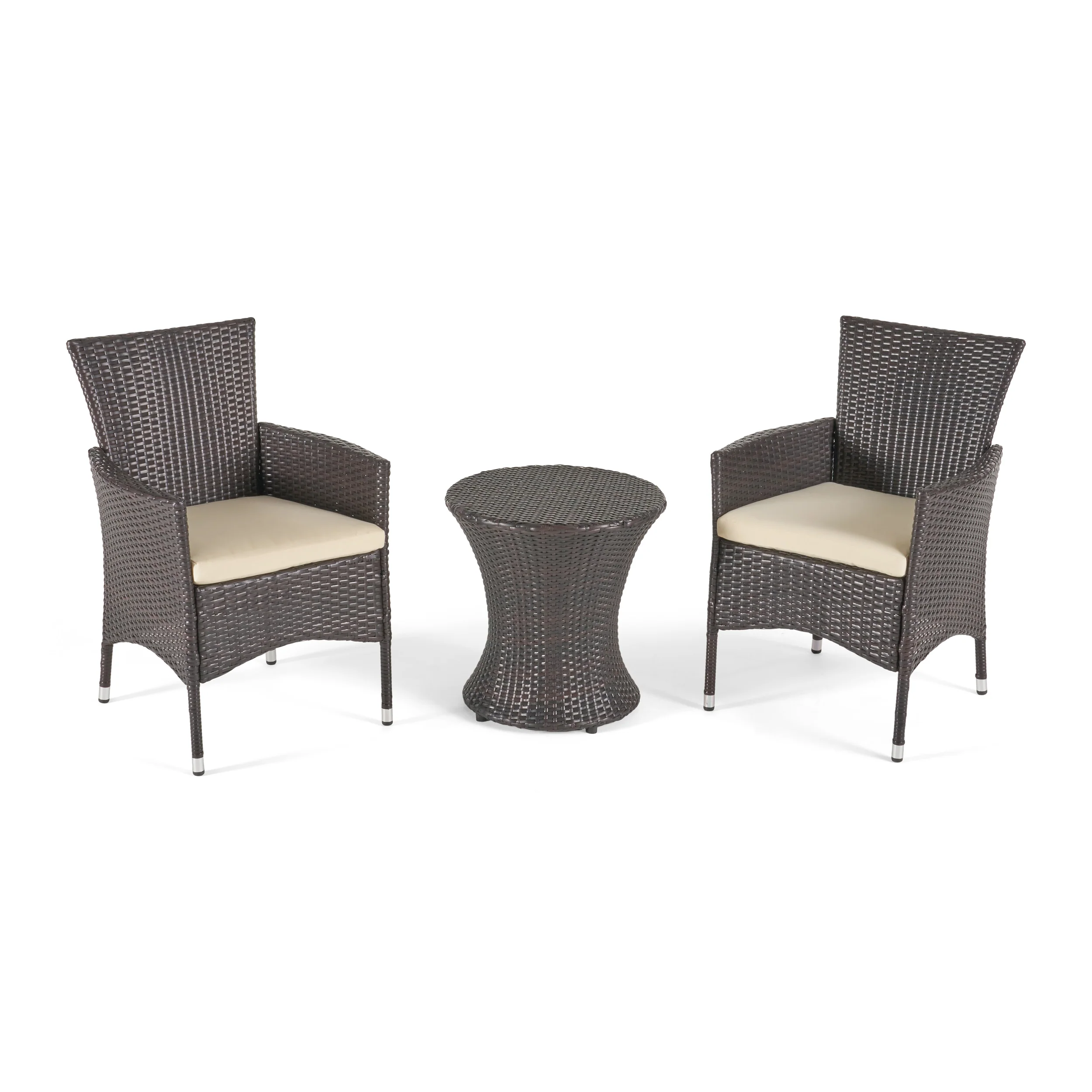 West Outdoors Brown Wicker 3 Piece Chat Set - furnishings