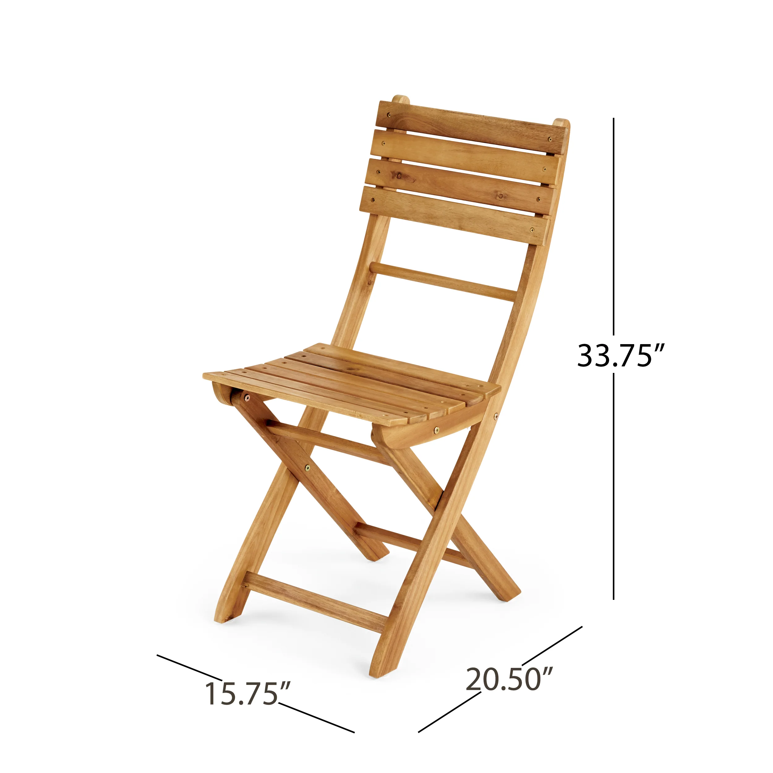 Versaille Outdoor 3 Piece Foldable Grey Finished Acacia Wood Bistro Set - furnishings