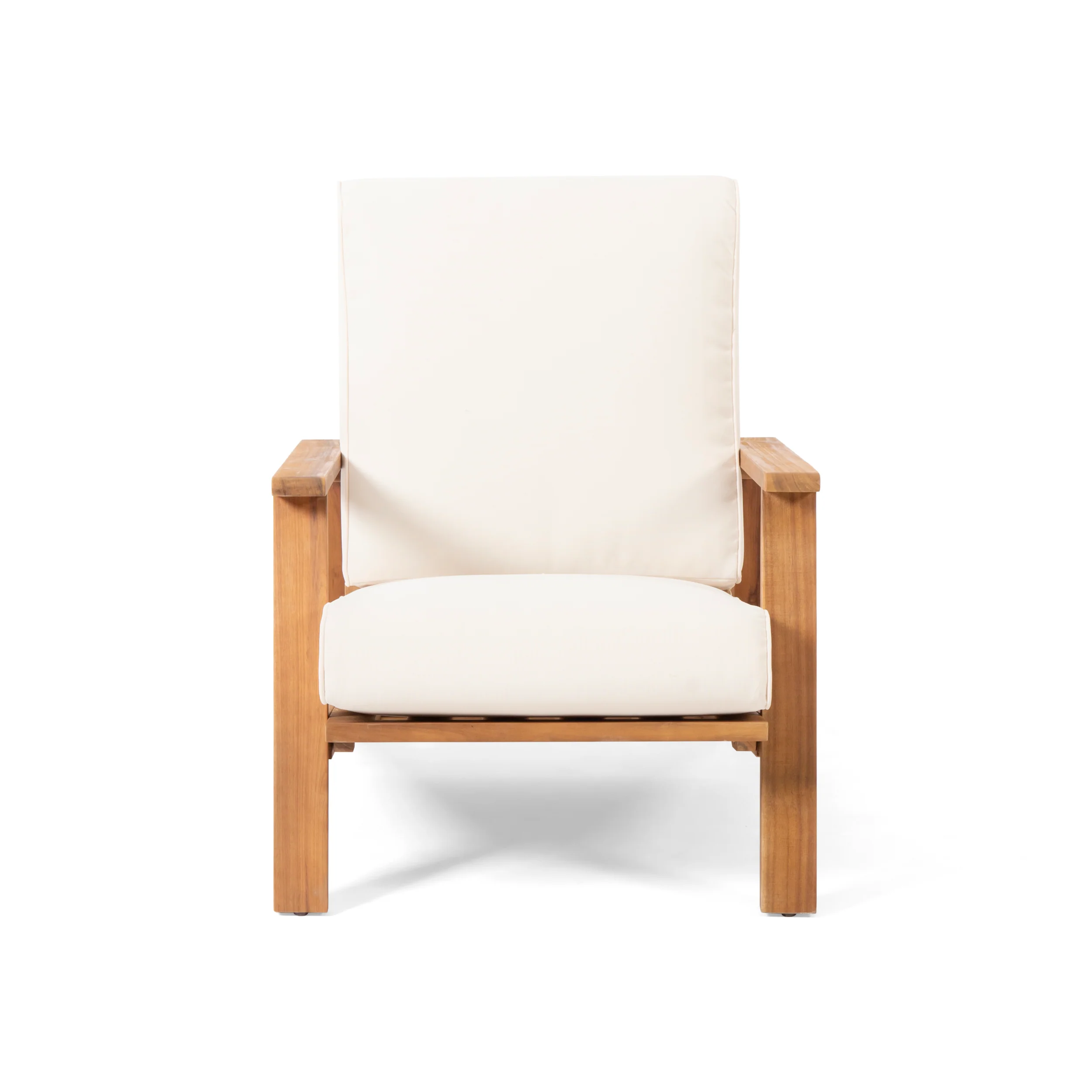 Youssef Outdoor Acacia Wood Club Chairs with Cushions (Set of 2) - furnishings