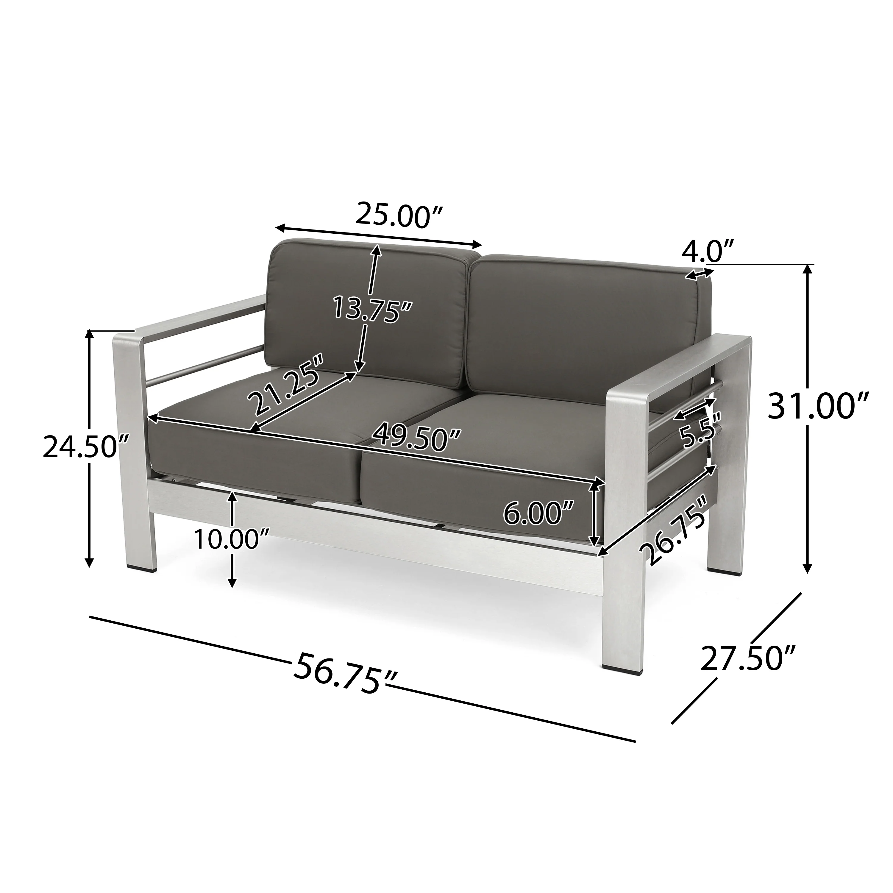 Crested Bay Outdoor 5 Piece Chat Set with Cushions and Fire Pit - furnishings
