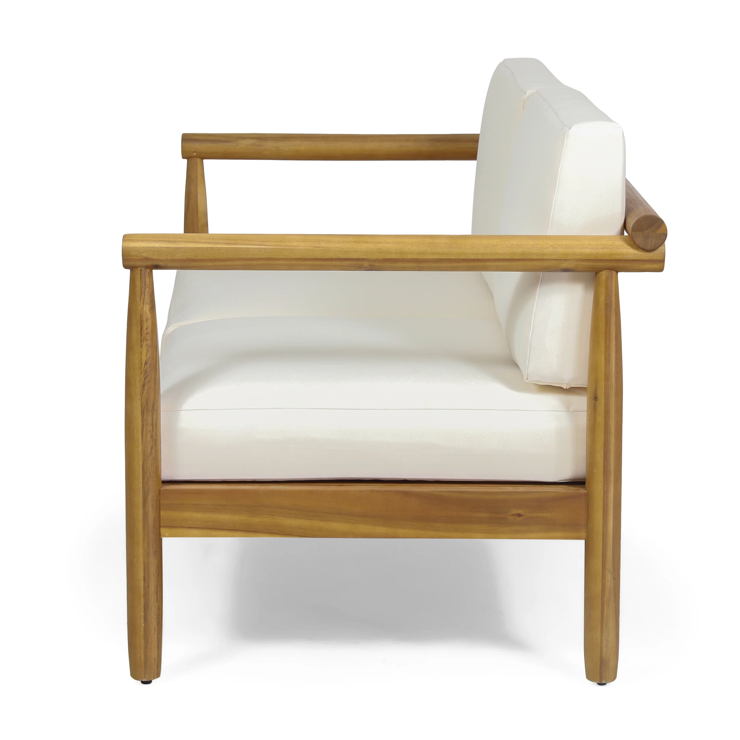 Benewah Outdoor Acacia Wood Loveseat and Coffee Table with Cushions - furnishings