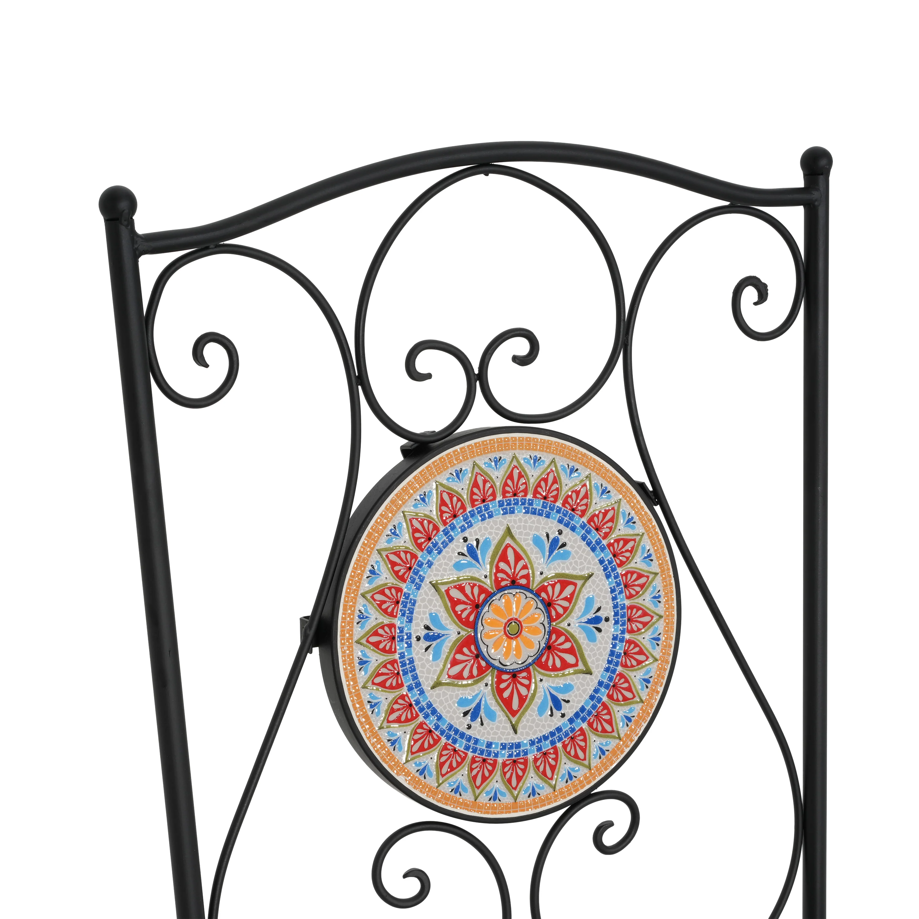 Eamone Outdoor Patio Chat Set, Ceramic Tile, Iron - furnishings