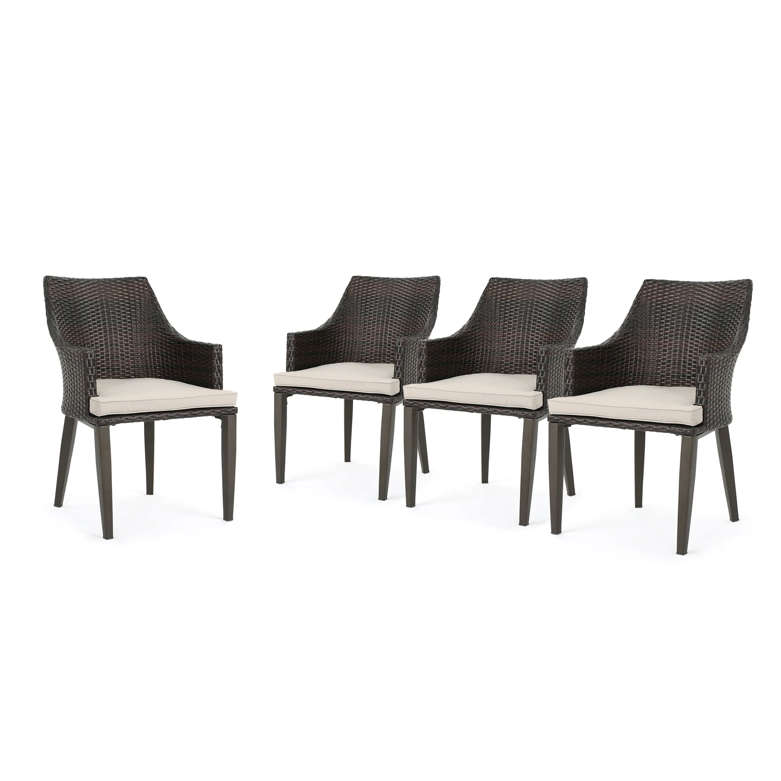 Hilary Outdoor Wicker Dining Chairs with Water Resistant Cushions (Set of 2) - furnishings