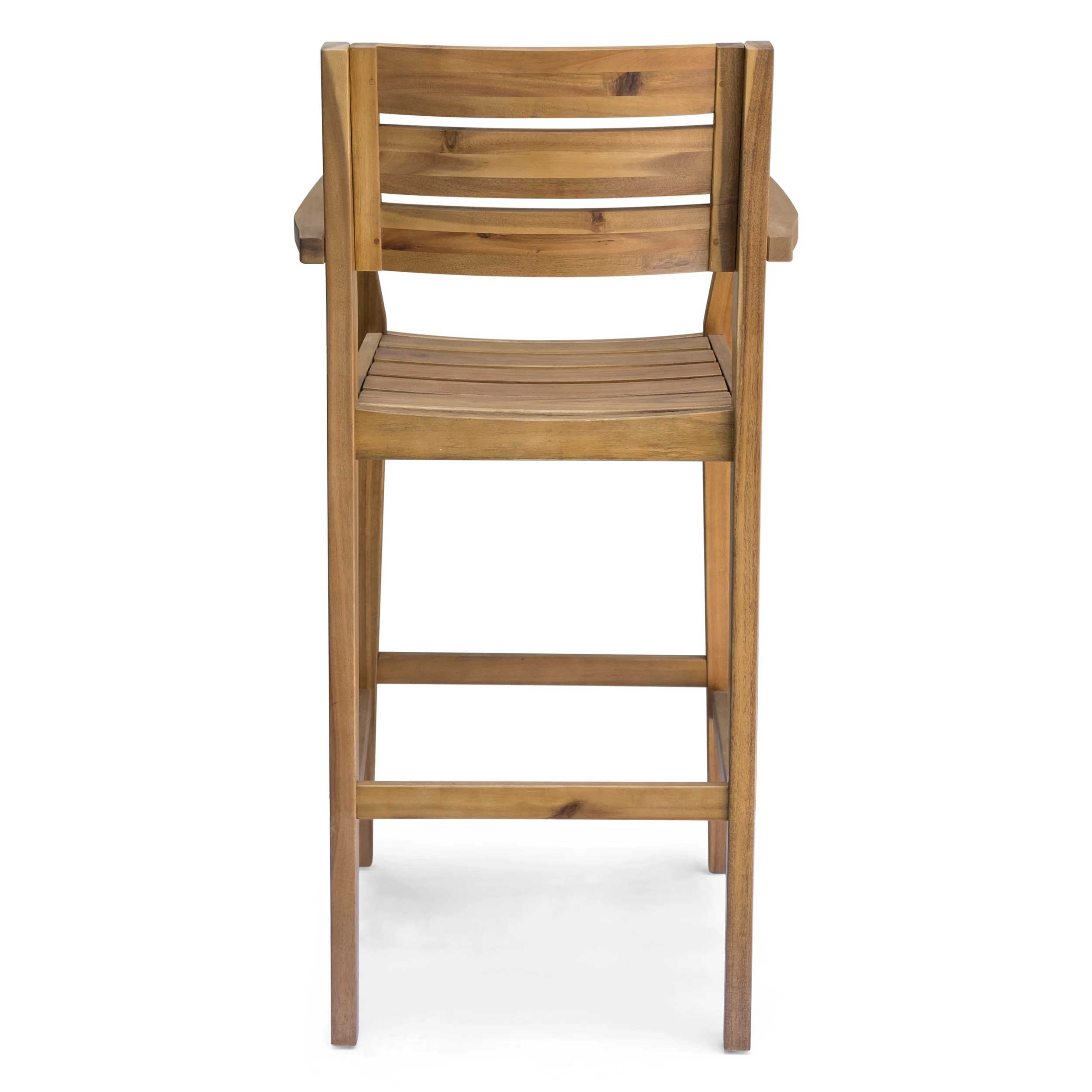 Lera Outdoor Rustic Acacia Wood Barstool (Set of 2) - furnishings