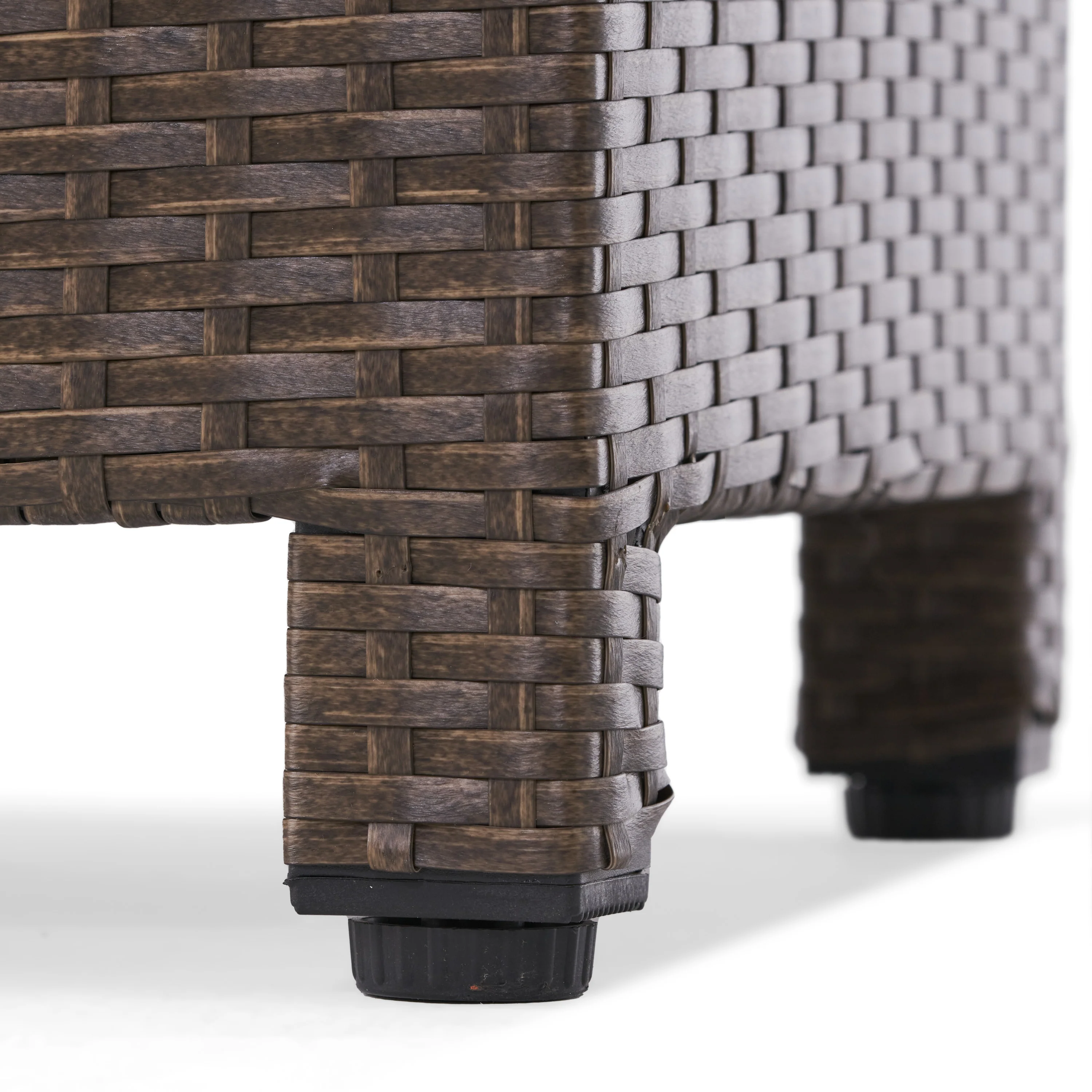 Venice Outdoor Light Brown Wicker Side Table - furnishings