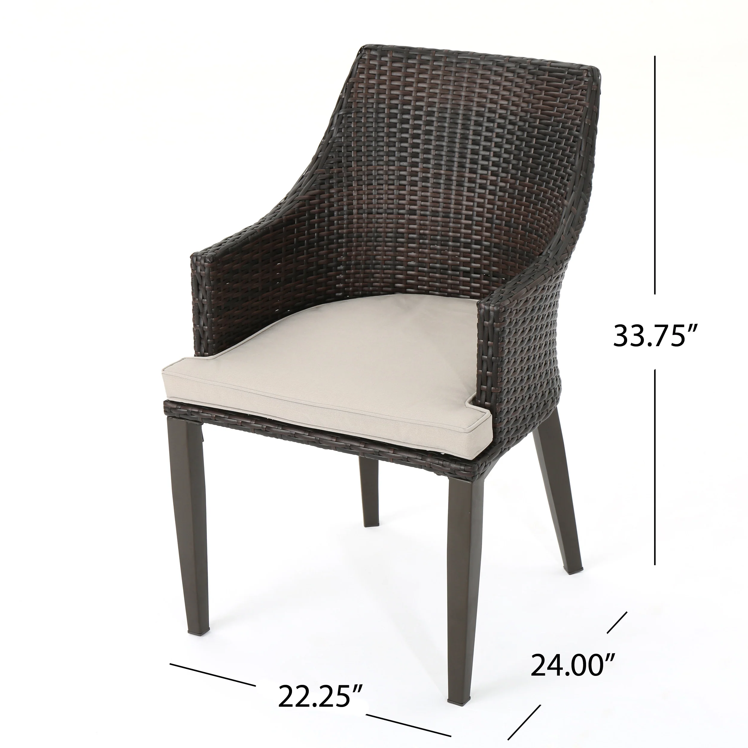 Hillcrest Outdoor Wicker Dining Chairs with Water Resistant Cushions (Set of 2) - furnishings