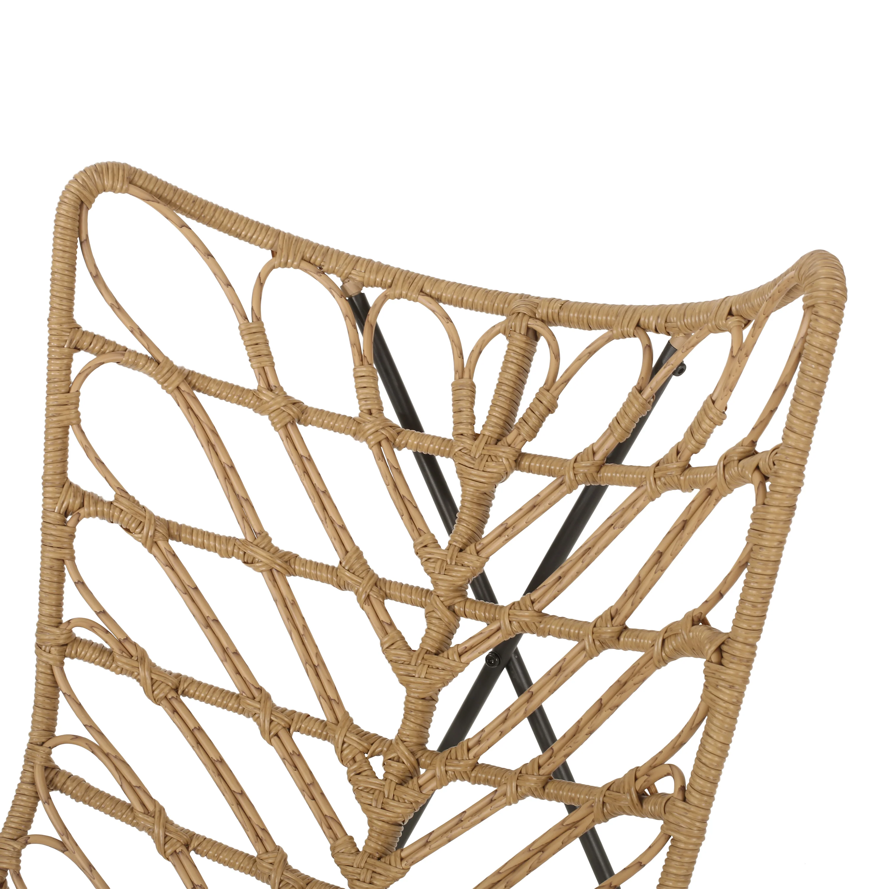 Danbury Outdoor Boho Modern Wicker 3 Piece Chat Set - furnishings
