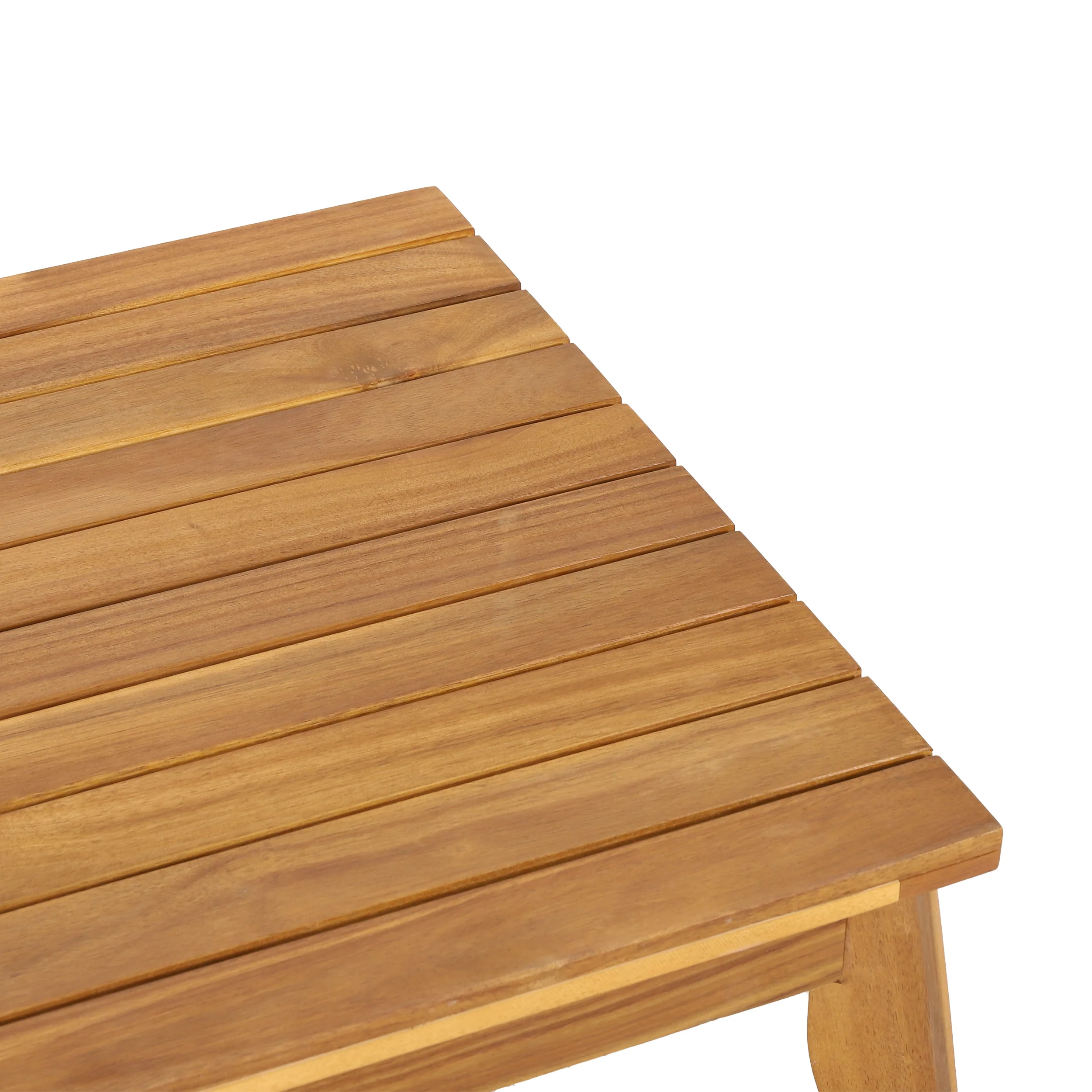 Hueber Outdoor Acacia Wood Chat Set with Cushion, Teak, Light Brown, and Beige - furnishings