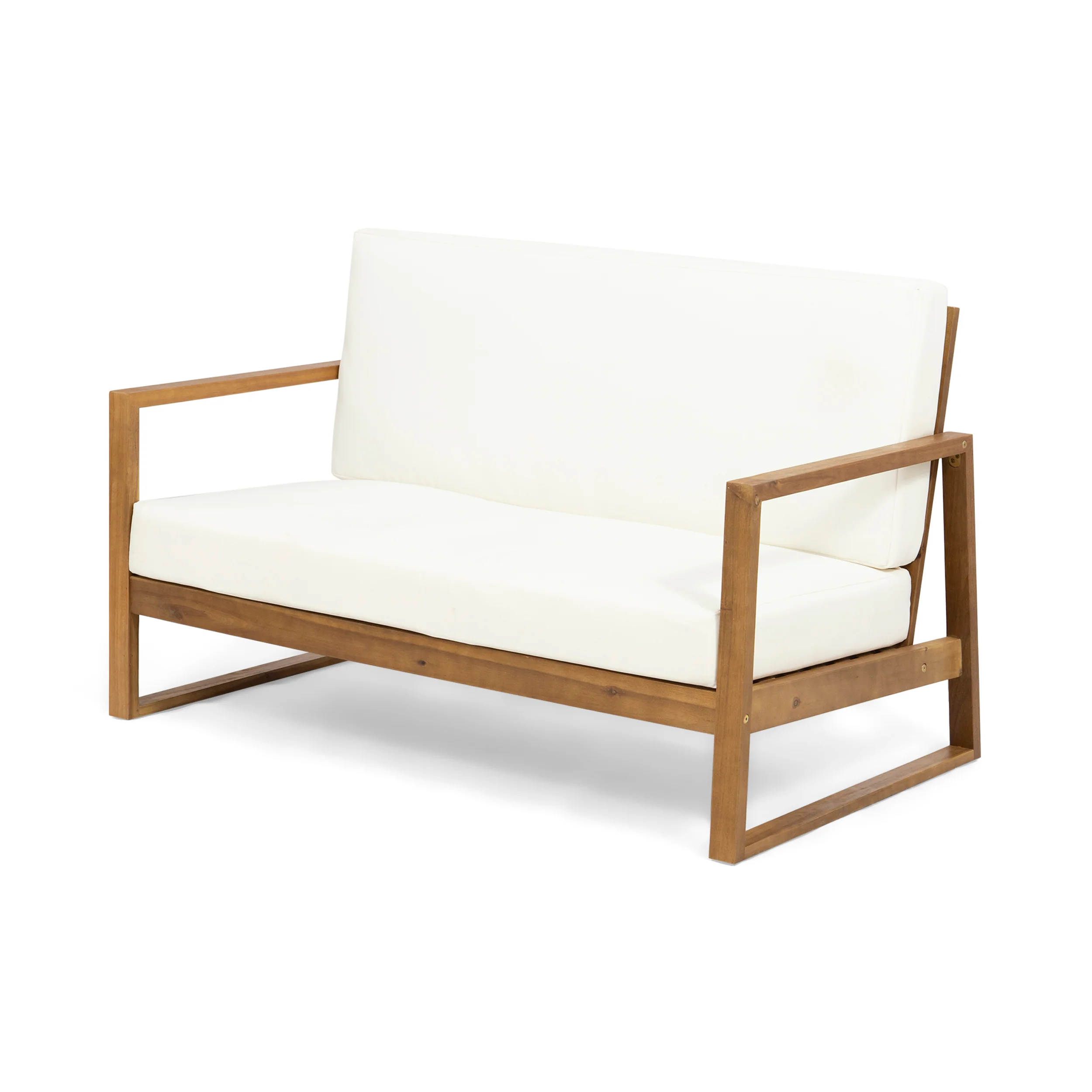 Marlee Outdoor Acacia Wood Chat Set with Coffee Table - furnishings