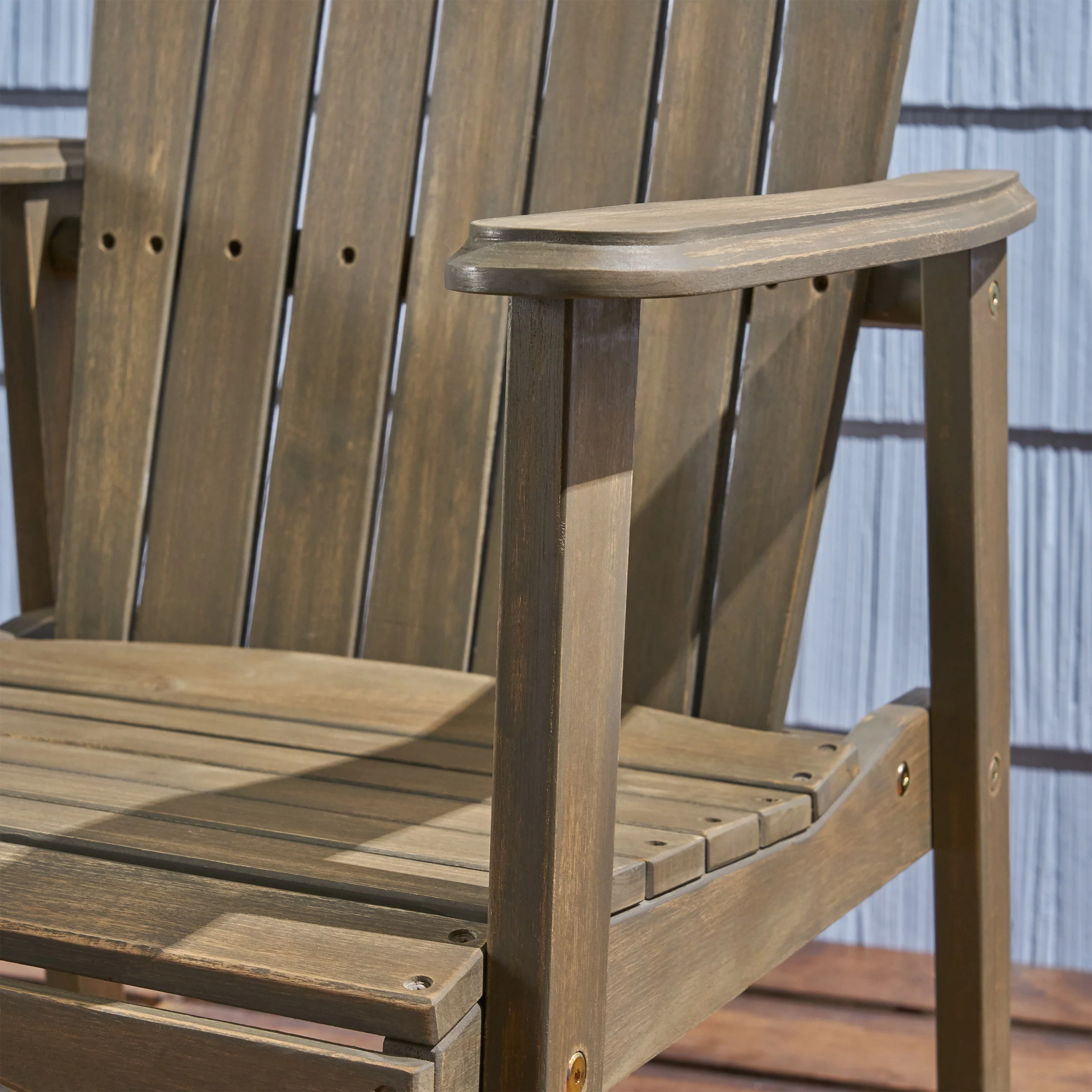 Easter Outdoor Weather Resistant Acacia Wood Adirondack Dining Chairs (Set of 2) - furnishings