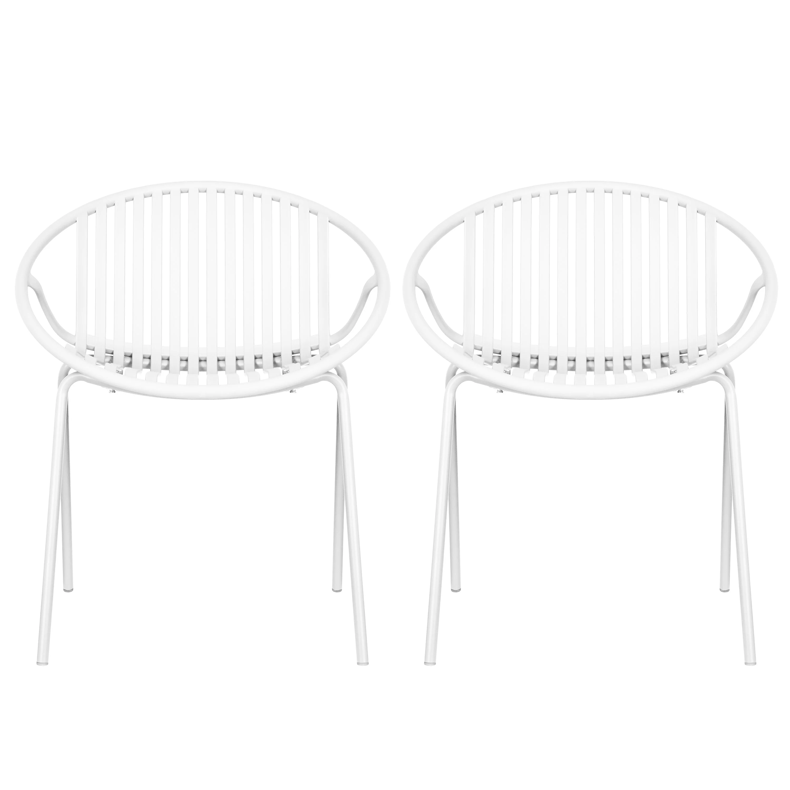 Hespera Patio Dining Chairs with Metal Legs & Breathable Plastic Backrest - furnishings