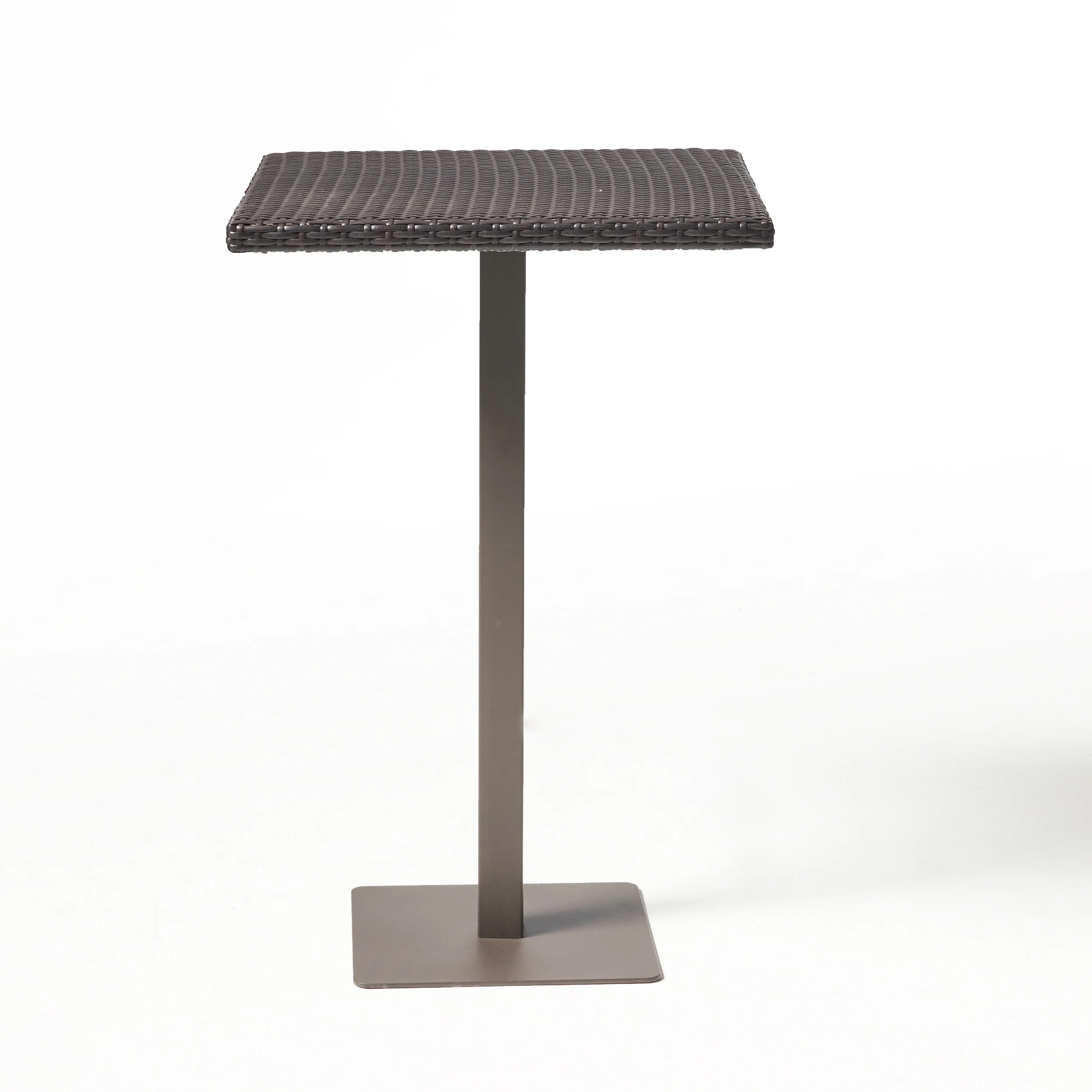 Dominique Outdoor 26 Inch Multi-brown Wicker Square Bar Table - furnishings