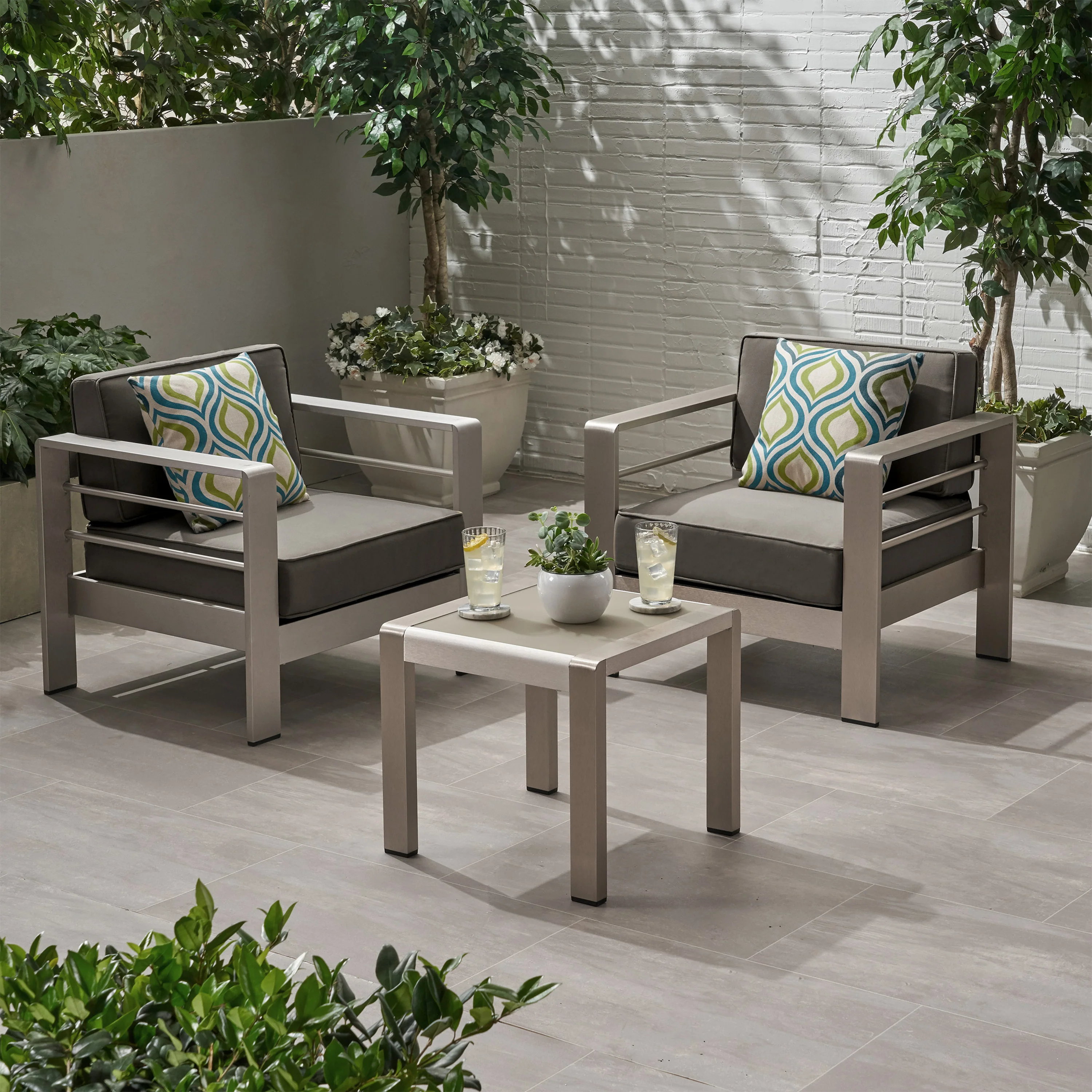 Shirley Coral Outdoor 2 Seater  Club Chair and Table Set - furnishings