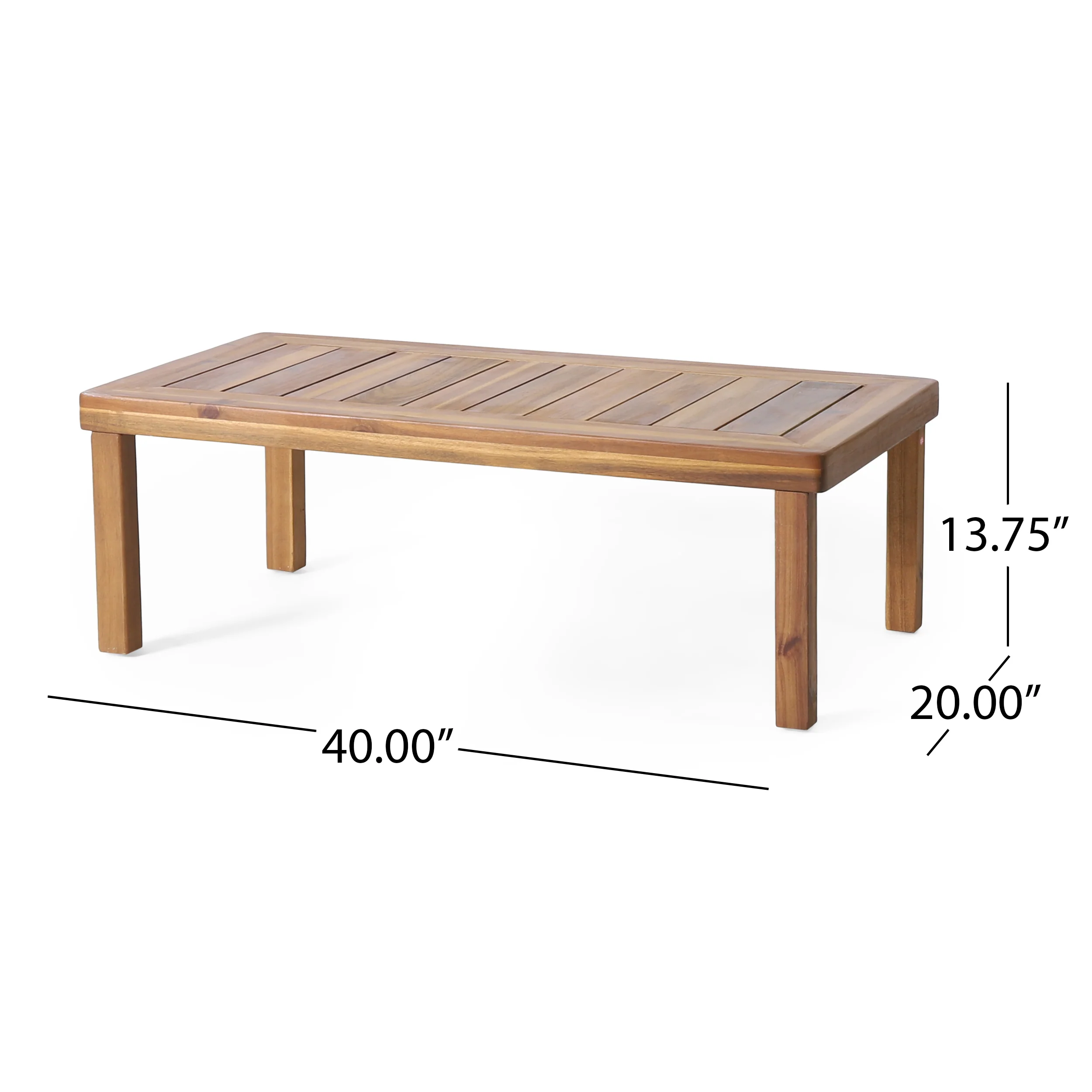 Rabun Outdoor Acacia Wood Loveseat and Coffee Table Set with Cushions - furnishings