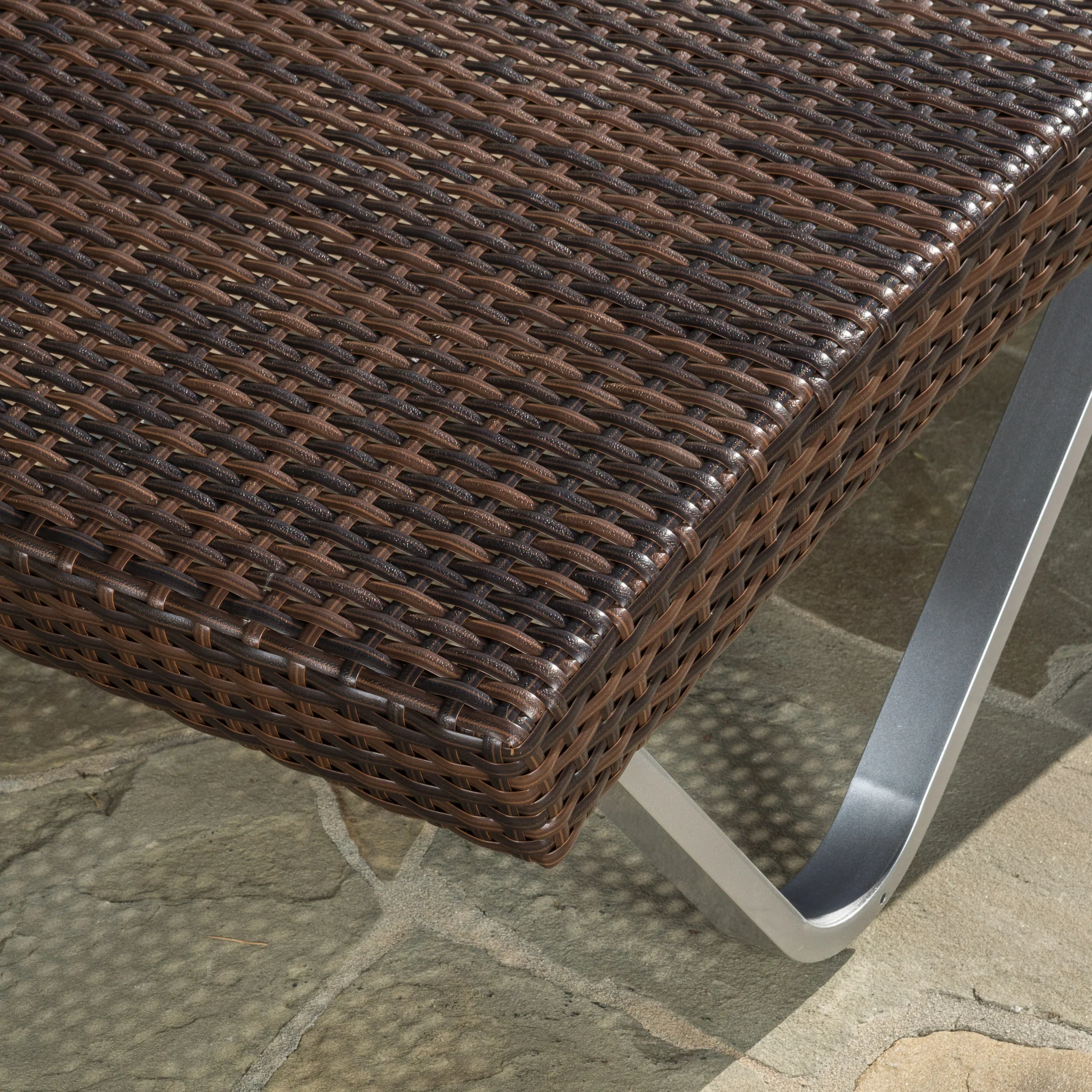 Worrin Multibrown 3pc Chaise Lounge Chair and Table - furnishings