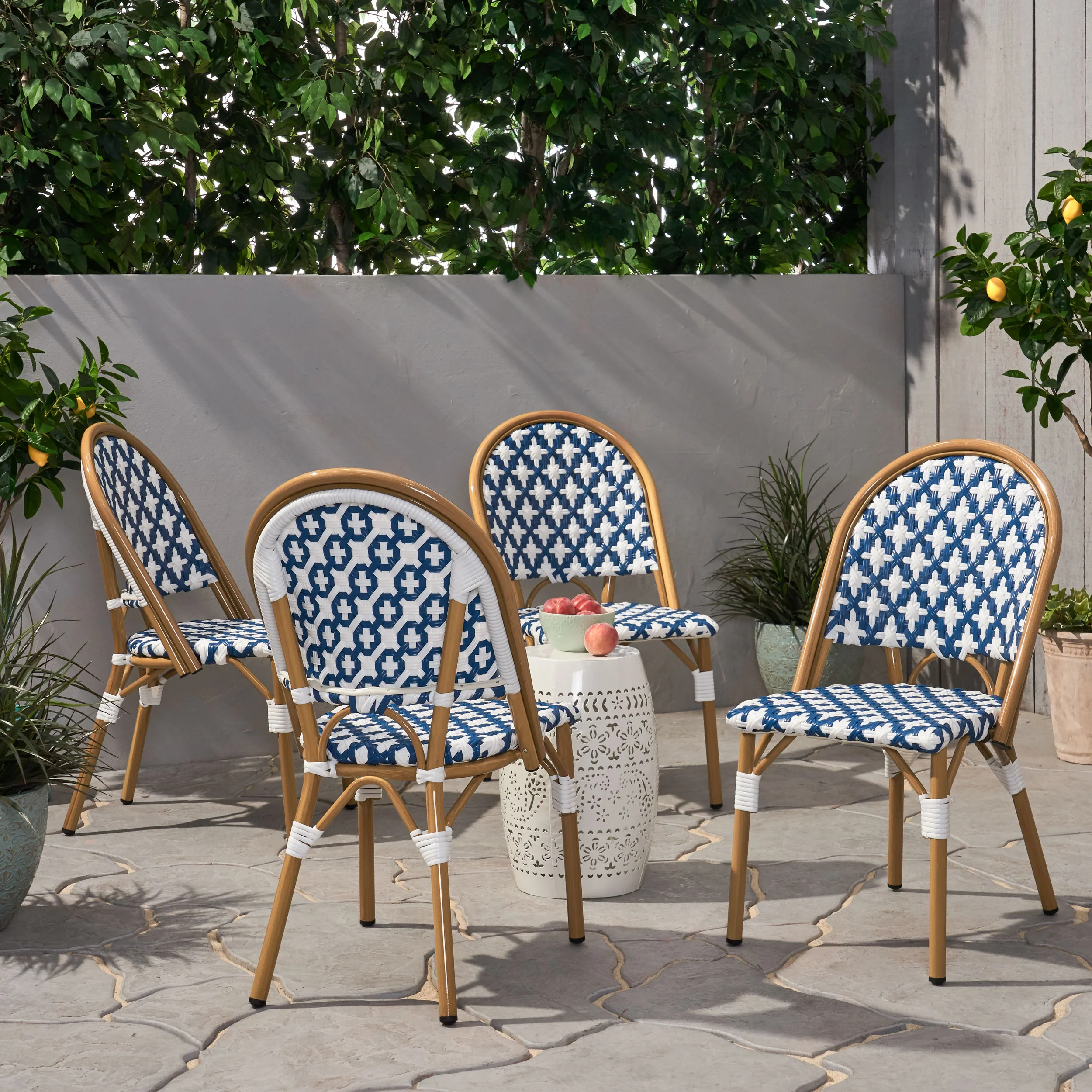 Jordy Outdoor French Bistro Chair (Set of 4) - furnishings