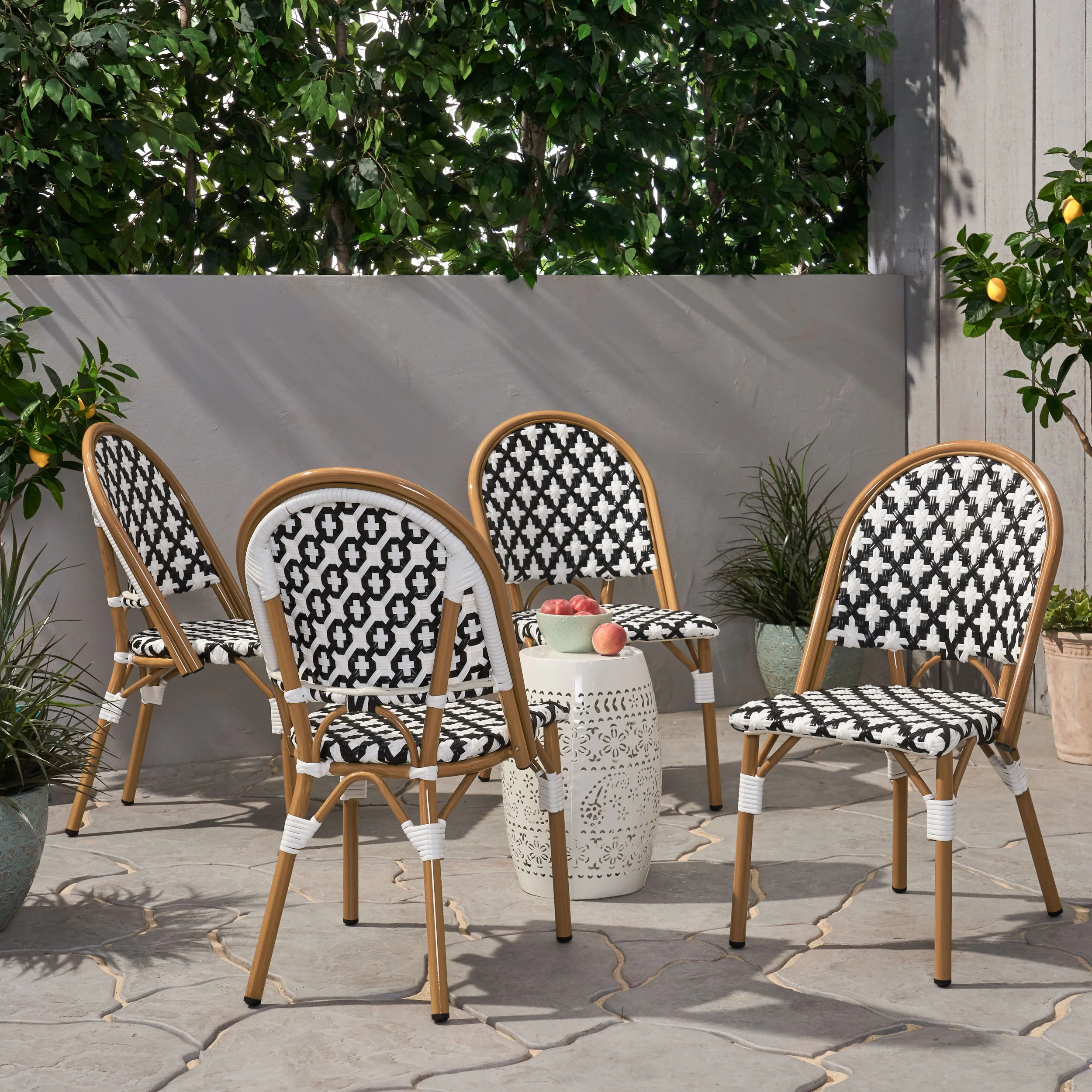 Jordy Outdoor French Bistro Chair (Set of 4) - furnishings