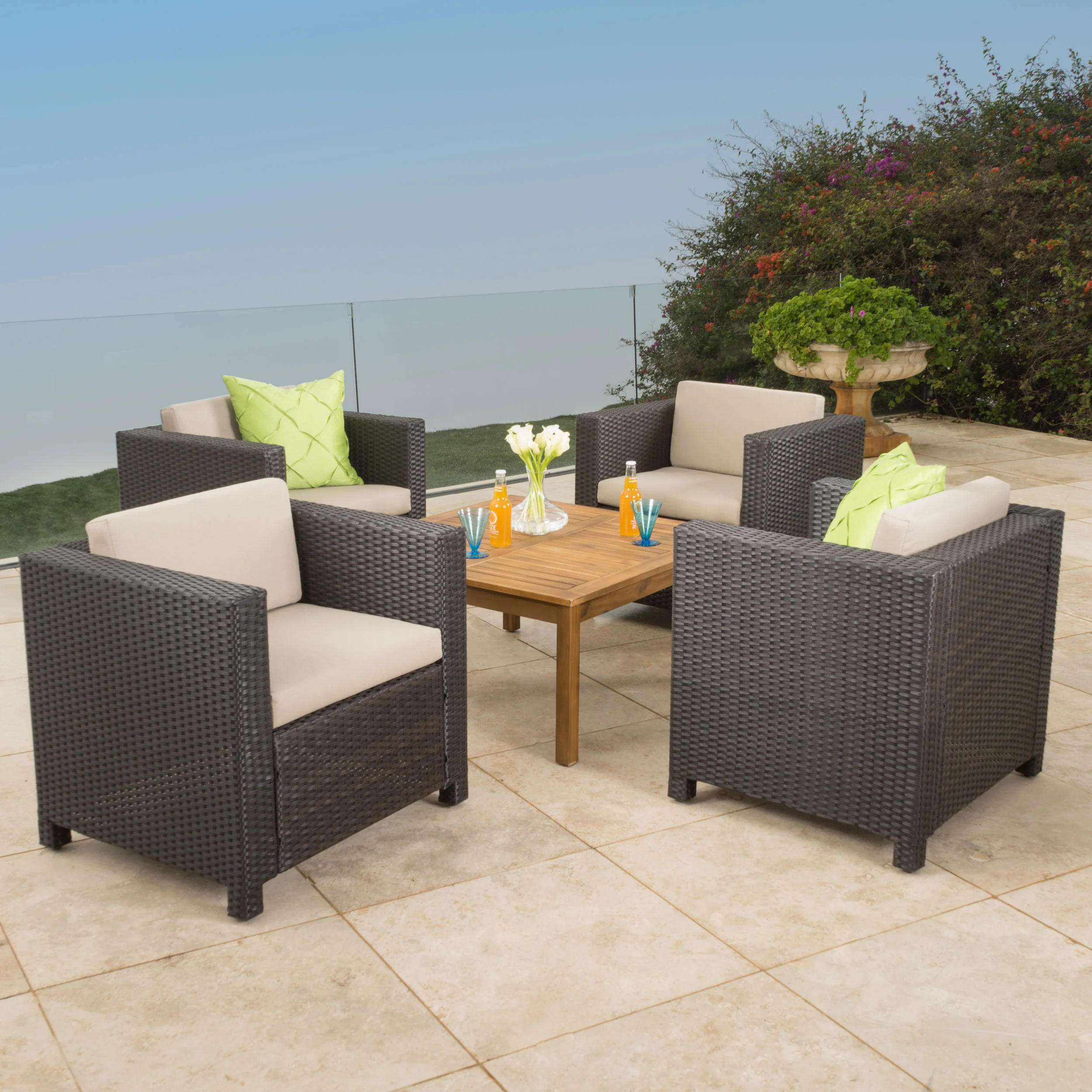 Venice 4-Seater Outdoor Chat Set with Coffee Table - furnishings