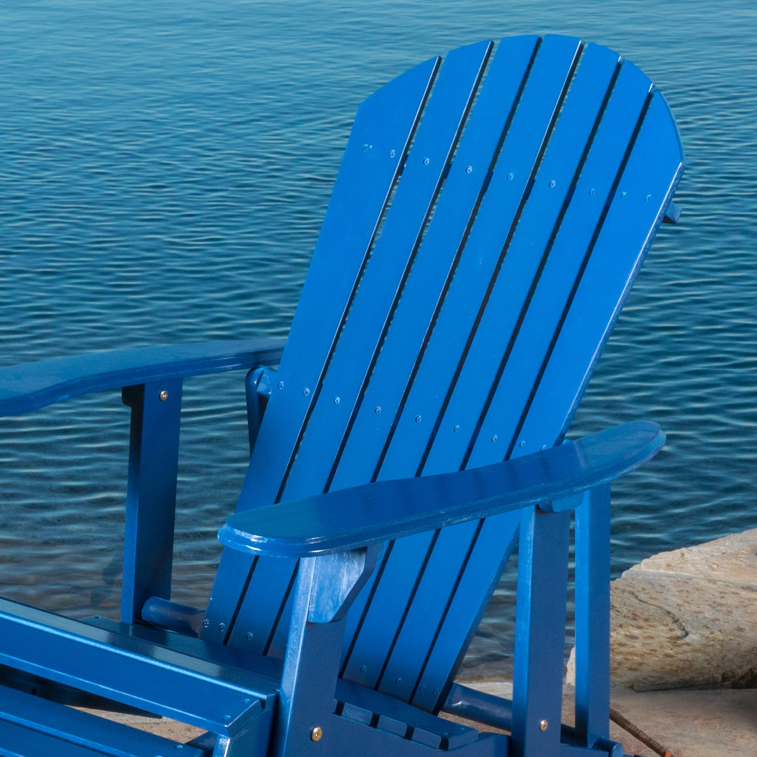 Kono Outdoor Acacia Wood Reclining Adirondack Chair with Footrest - furnishings
