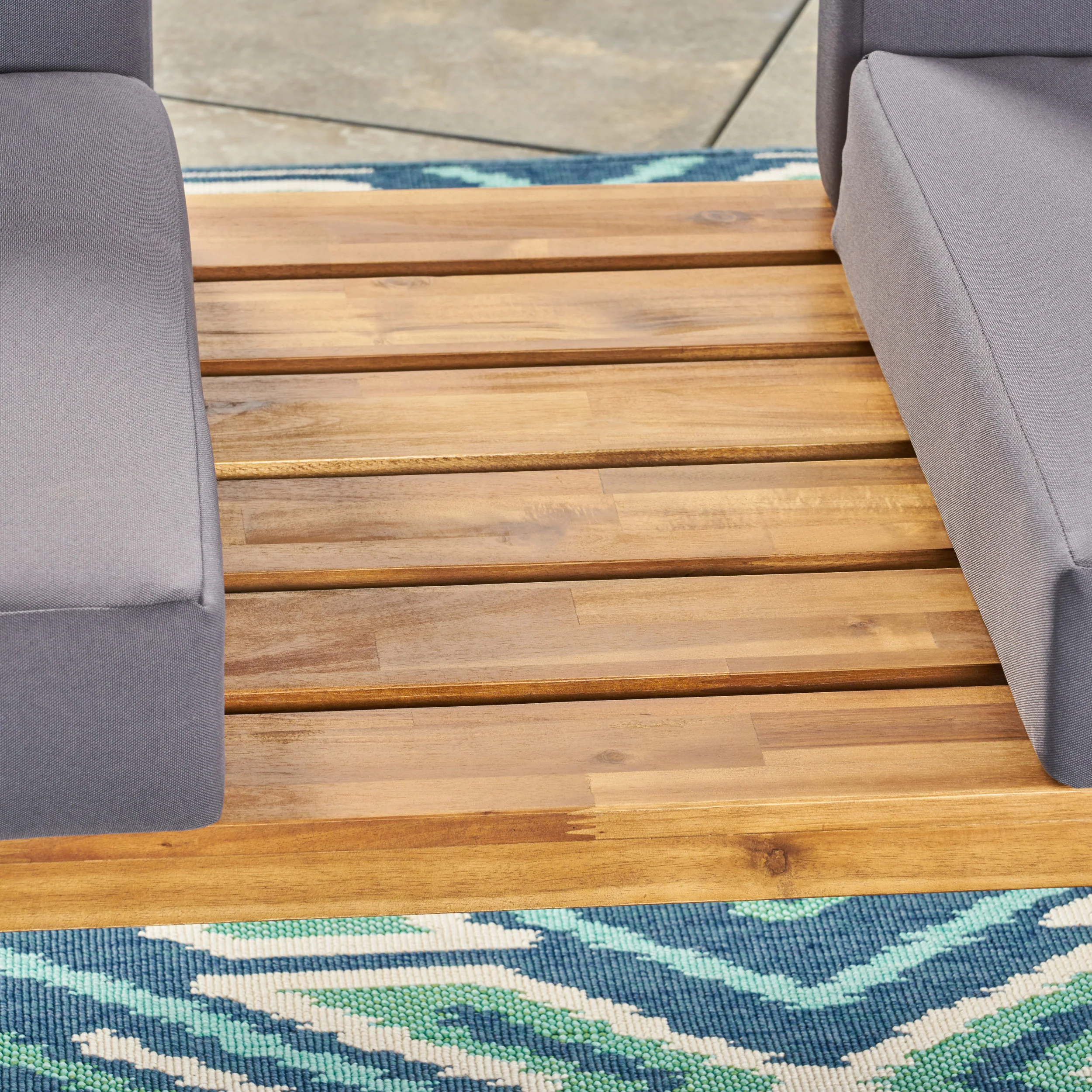 Baish Outdoor Acacia Wood 2 Seater Sofa, Teak - furnishings