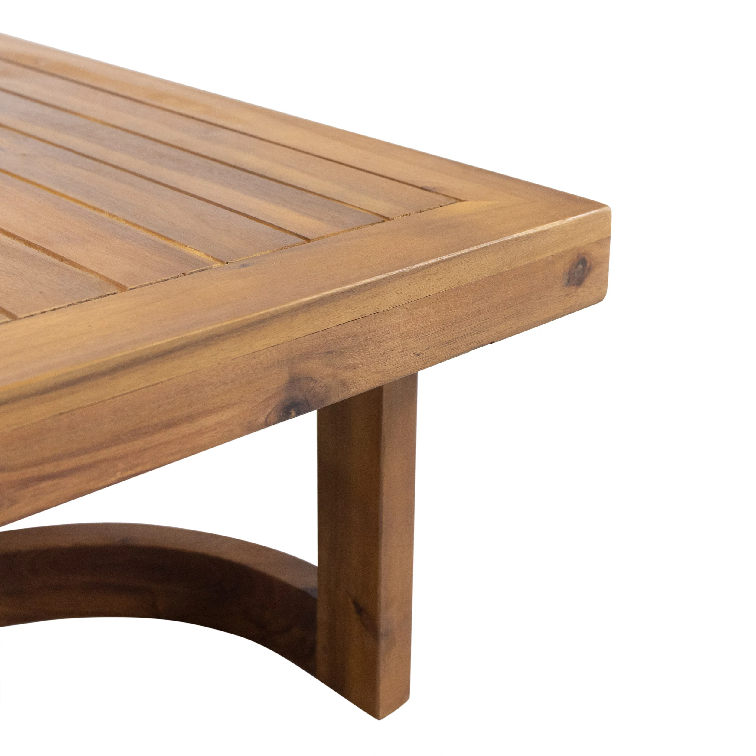 Wallowa Outdoor Acacia Wood Loveseat and Coffee Table Set with Cushions, Teak, Beige - furnishings