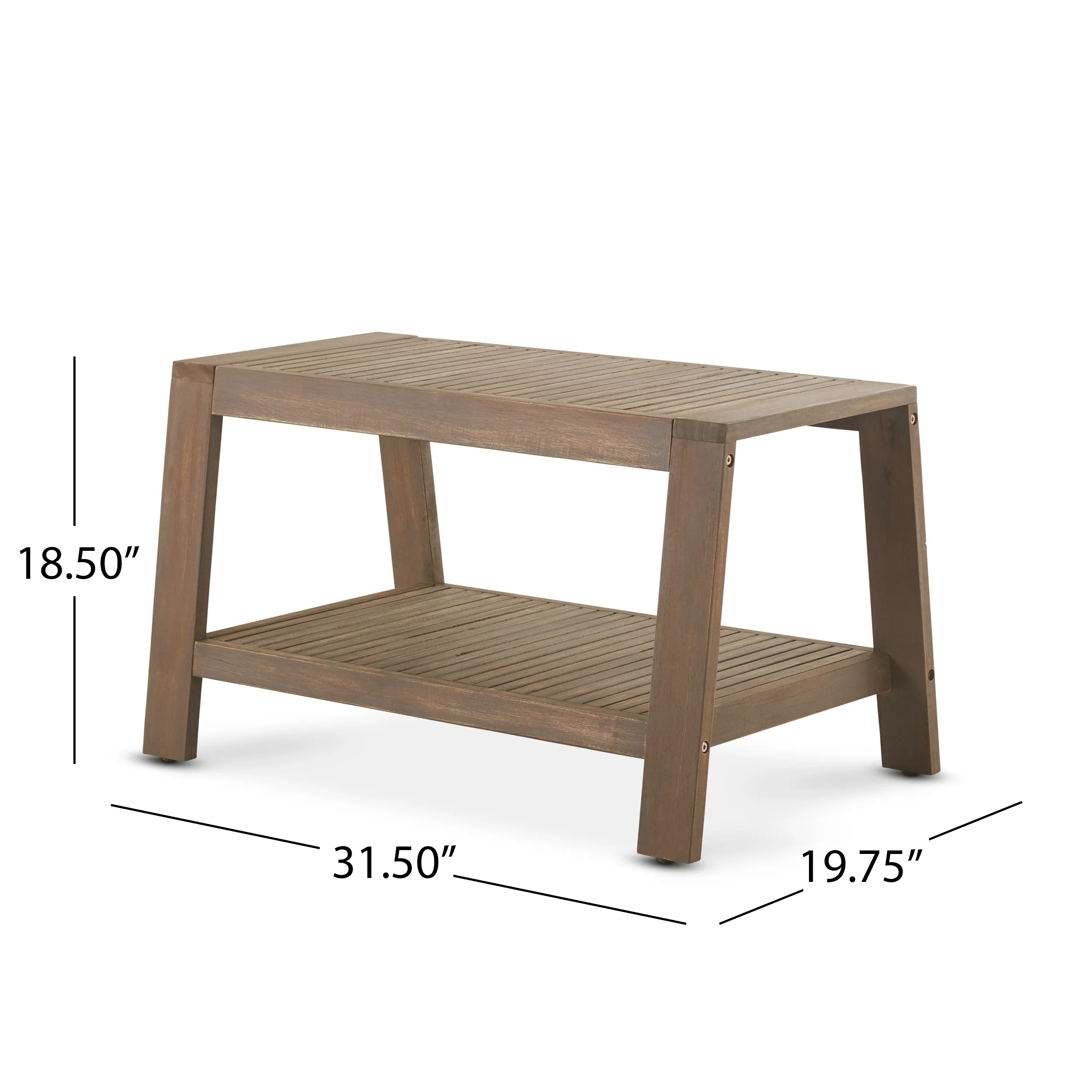 Parma Outdoor Acacia Wood Loveseat and Coffee Table Set with Sunbrella Cushions - furnishings