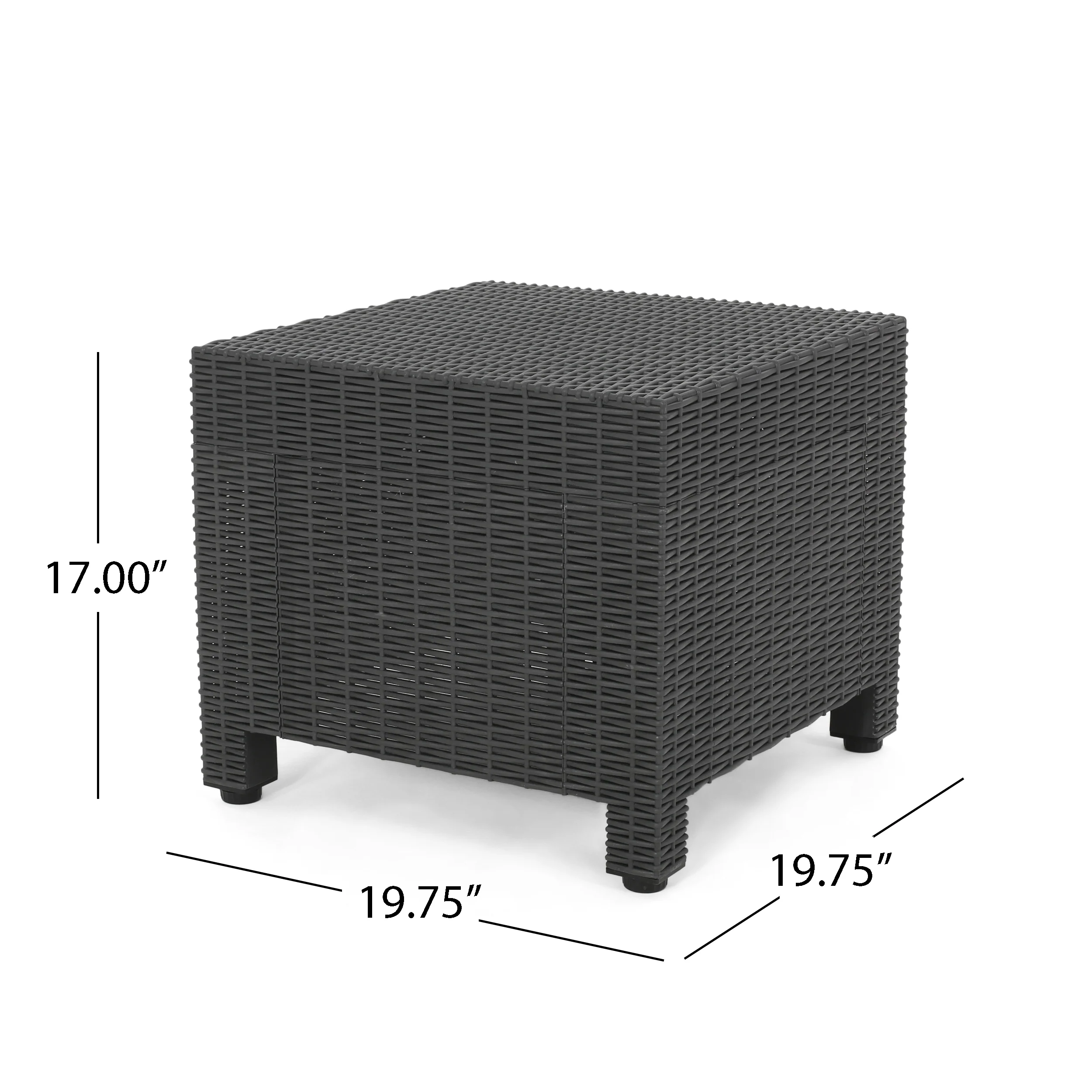 Riley Outdoor Wicker Print 2 Seater Chat Set with Side Table - furnishings