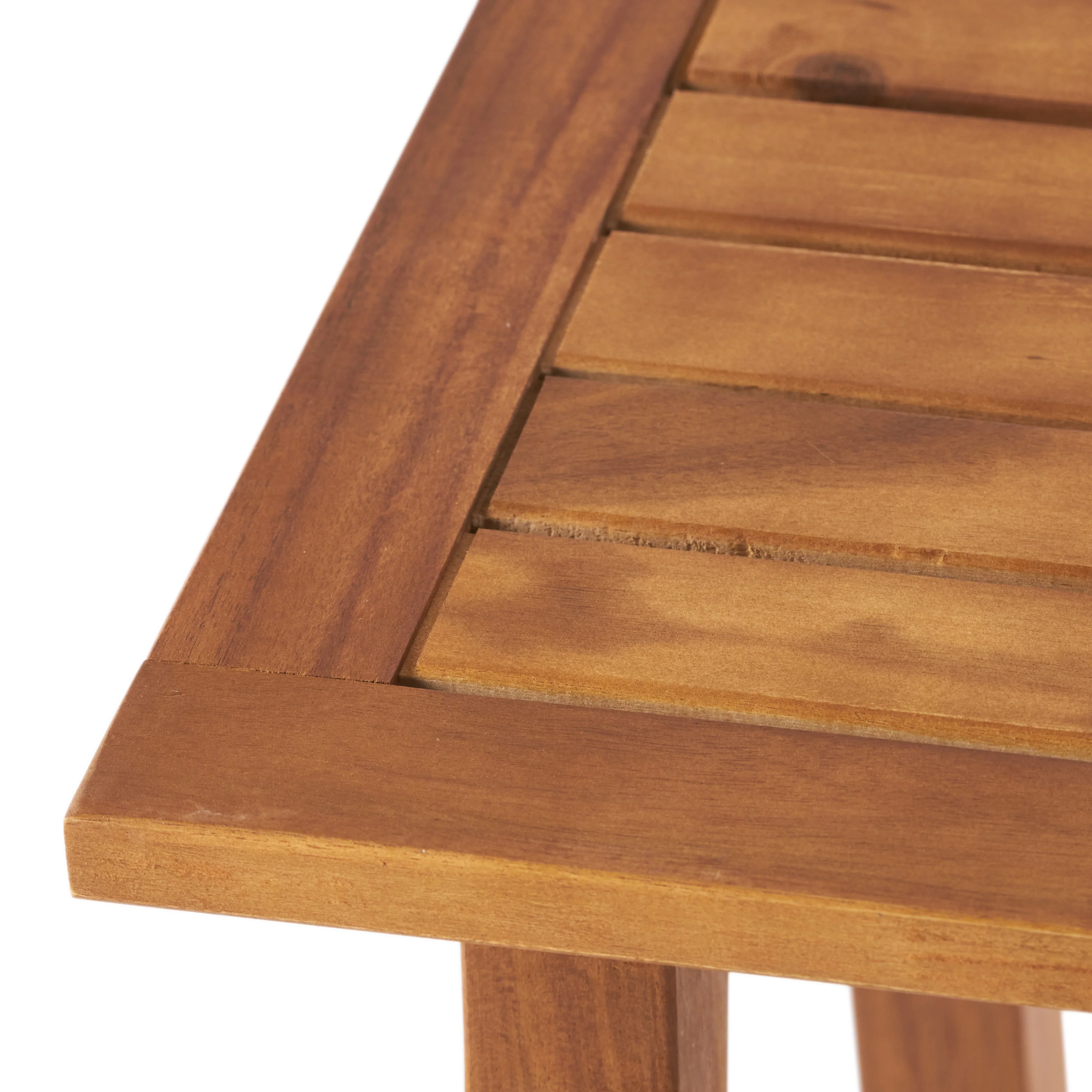 Yadira Outdoor Acacia Wood Chat Set with Side Table - furnishings
