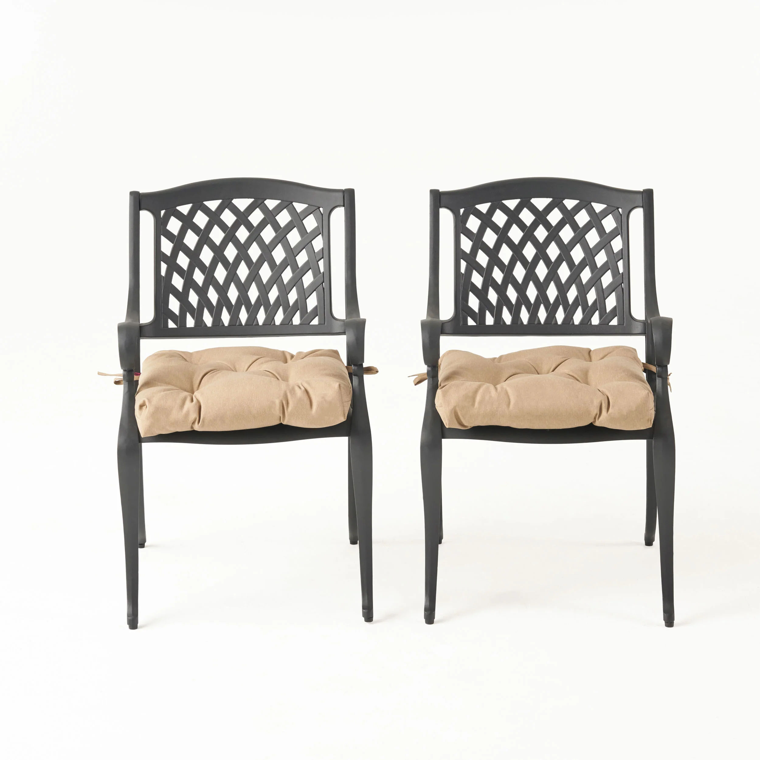 Hallandale Outdoor Dining Chair with Cushion (Set of 2) - furnishings