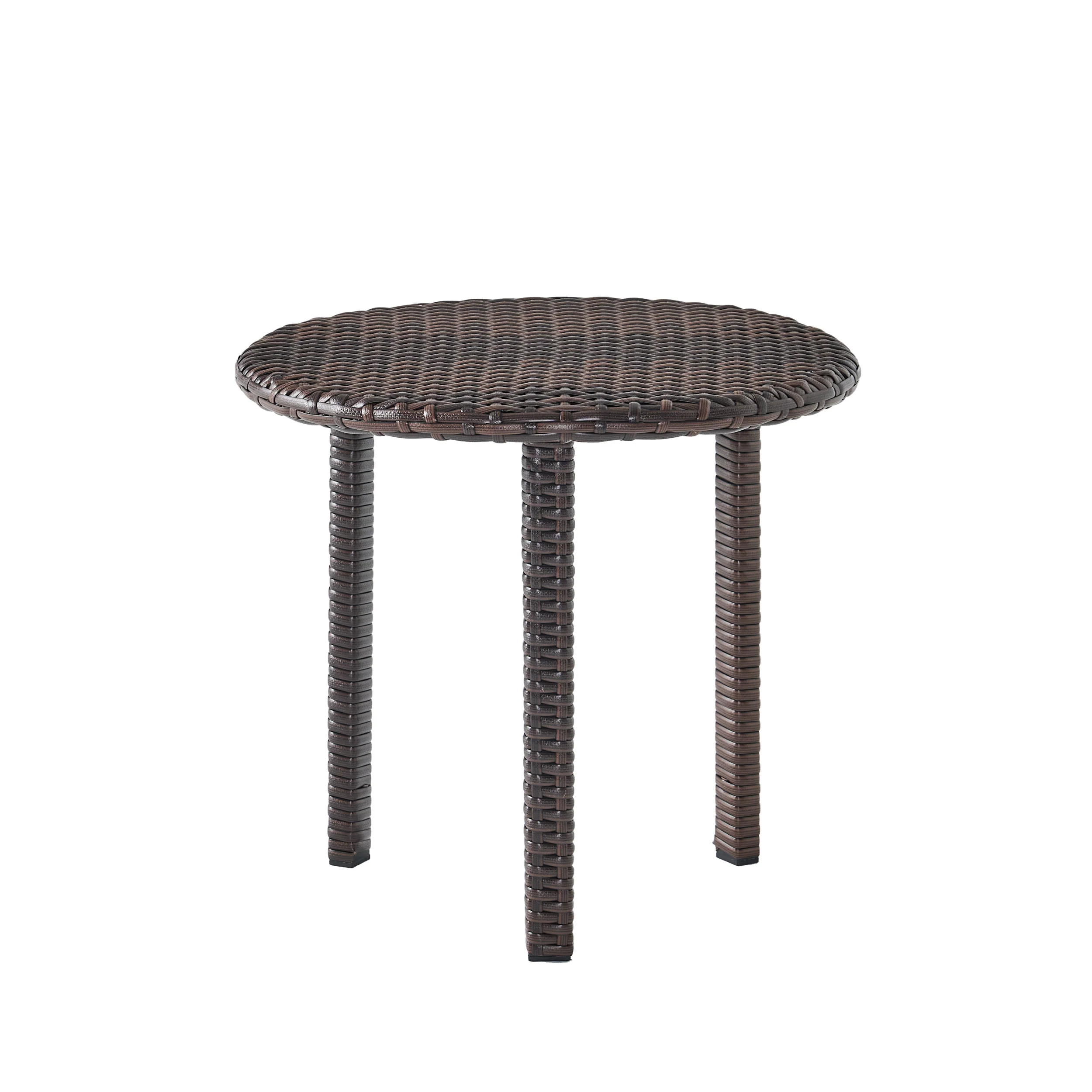 Lakeport Outdoor 3pc Brown Wicker Side Table Set - furnishings