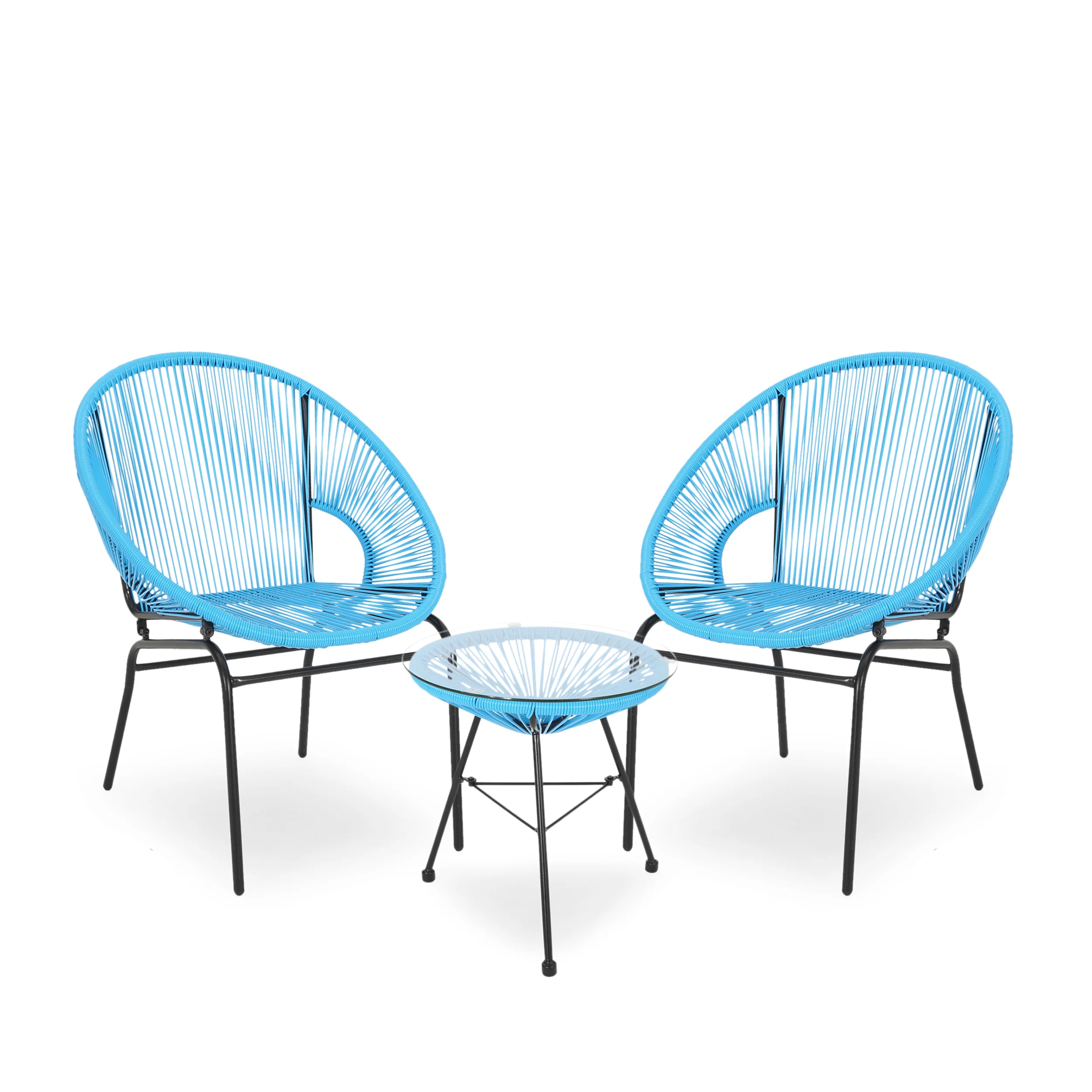 Chrissy Outdoor Modern 2 Seater Faux Rattan Chat Set - furnishings