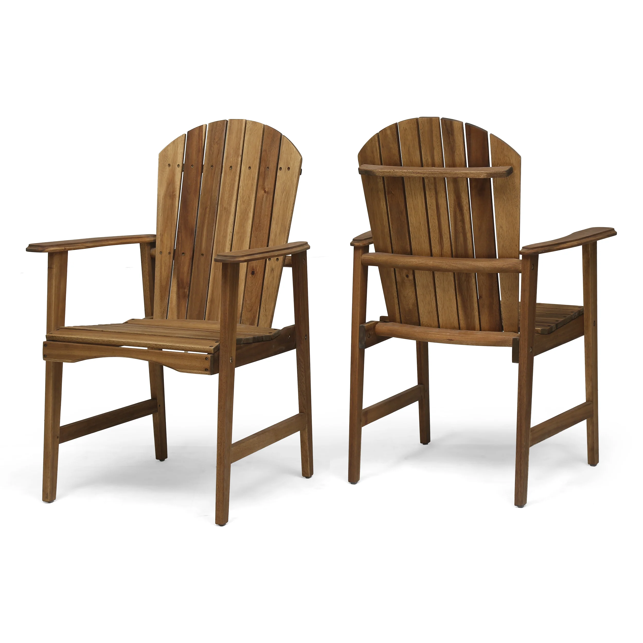 Easter Outdoor Weather Resistant Acacia Wood Adirondack Dining Chairs (Set of 2) - furnishings