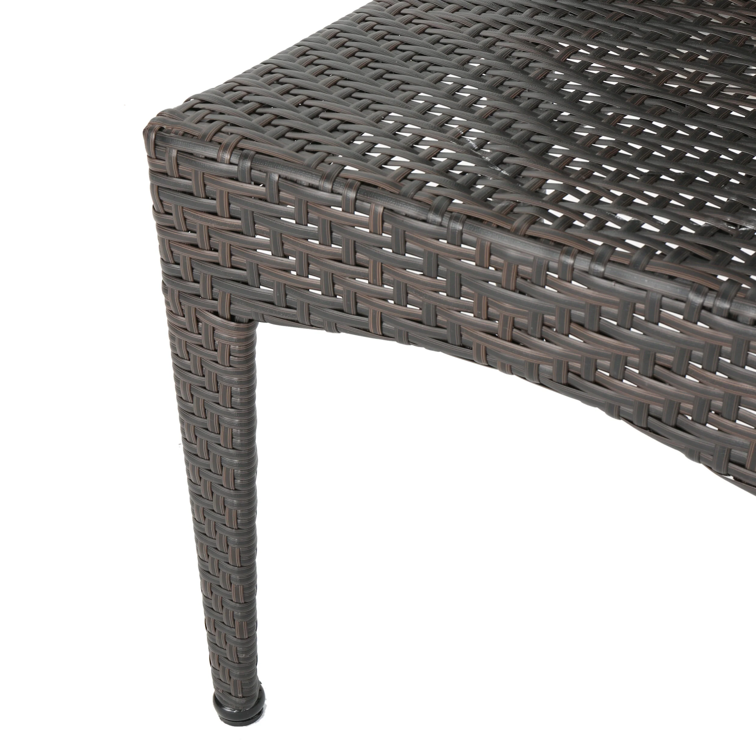 Solana Outdoor Multibrown Wicker 3pc Bistro Set - furnishings