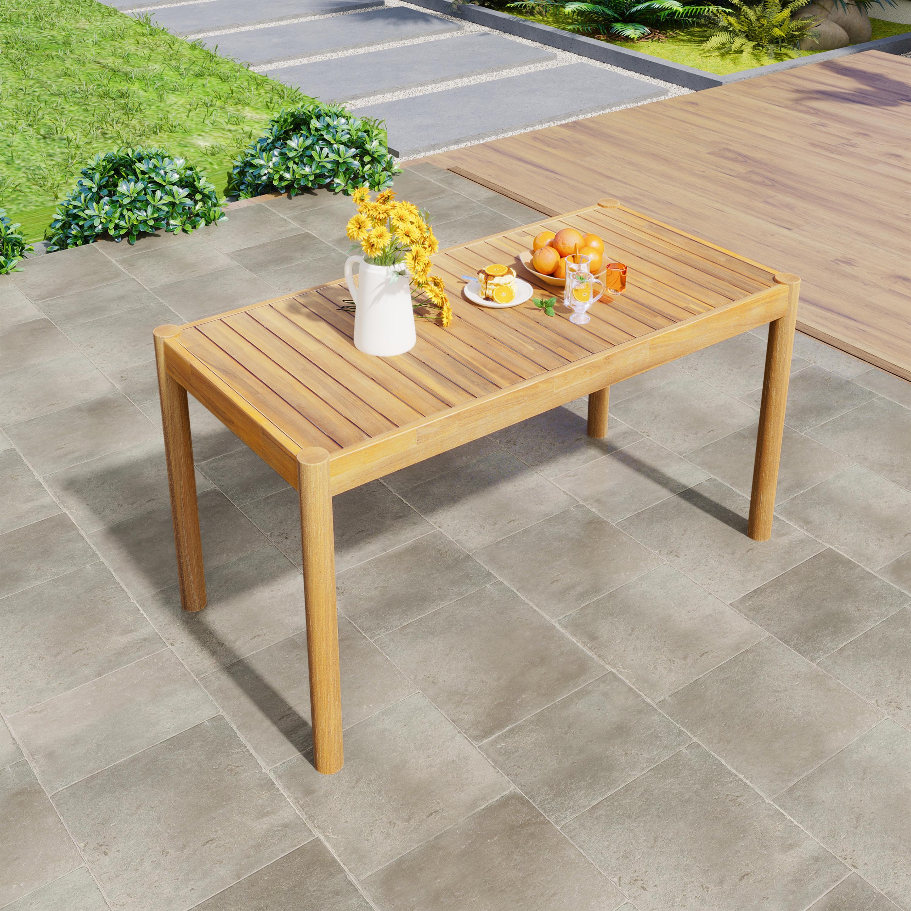 Orione Modern Acacia Wood Dining Table - furnishings