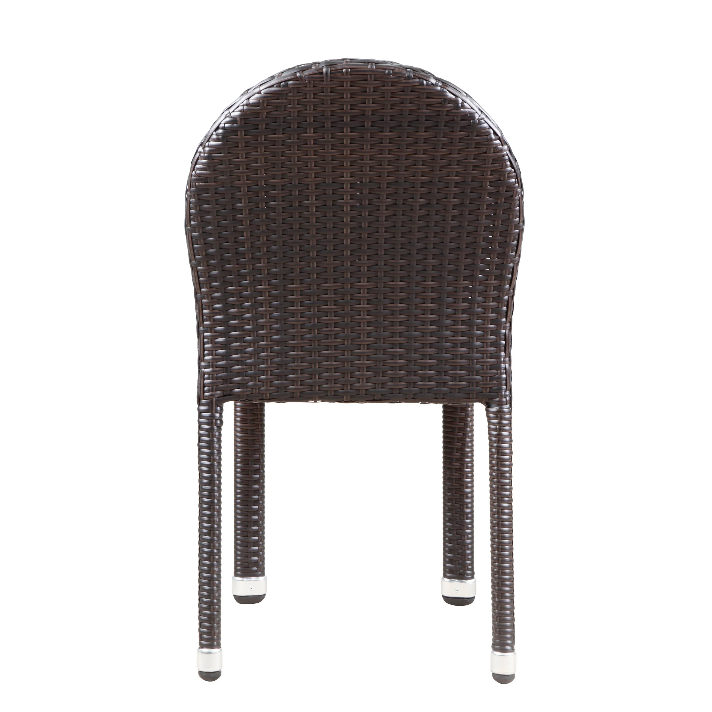 Ava Outdoor Aluminum Frame Wicker Stackable Dining Chairs - Set of 2 - furnishings