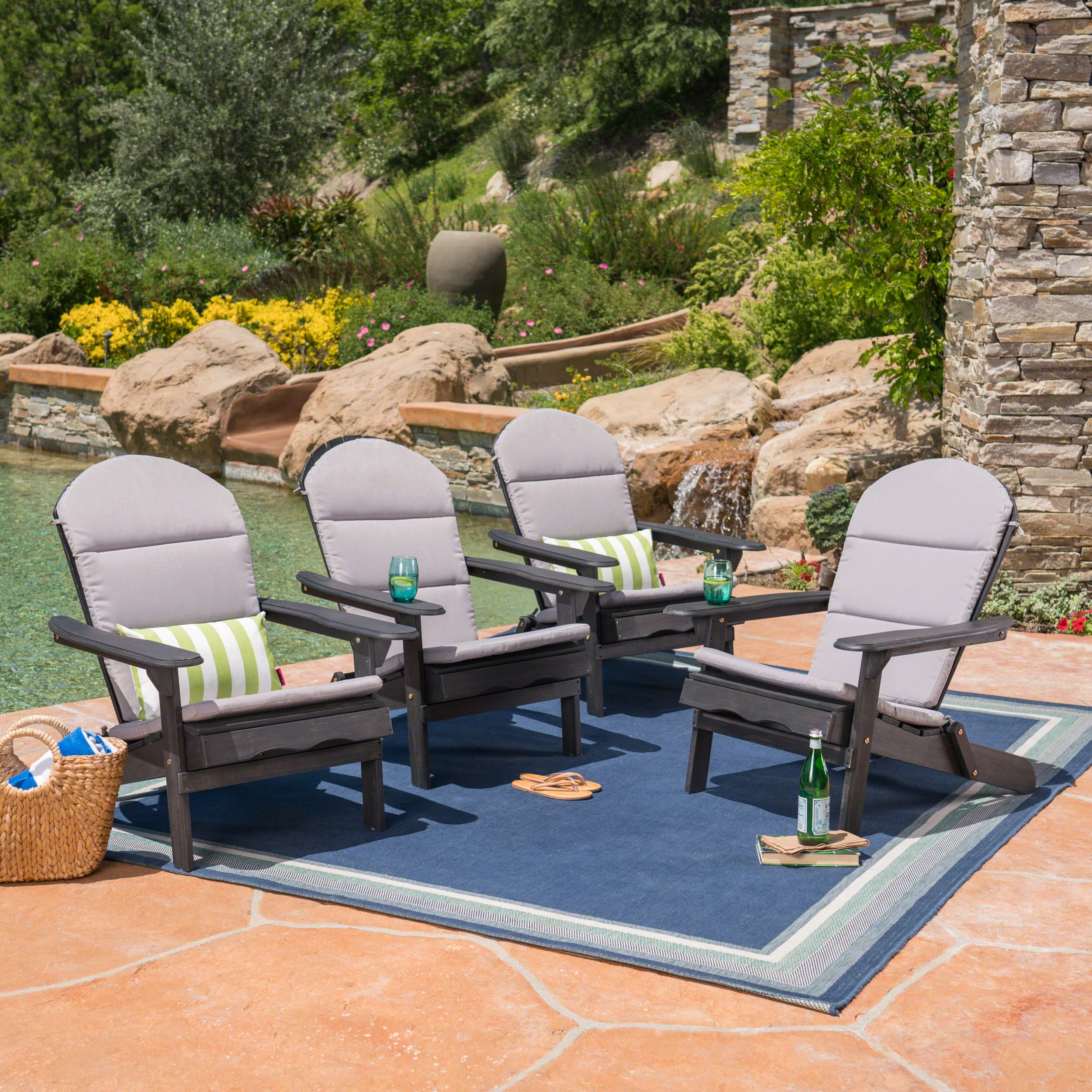 Terry Outdoor Water-Resistant Adirondack Chair Cushions - furnishings