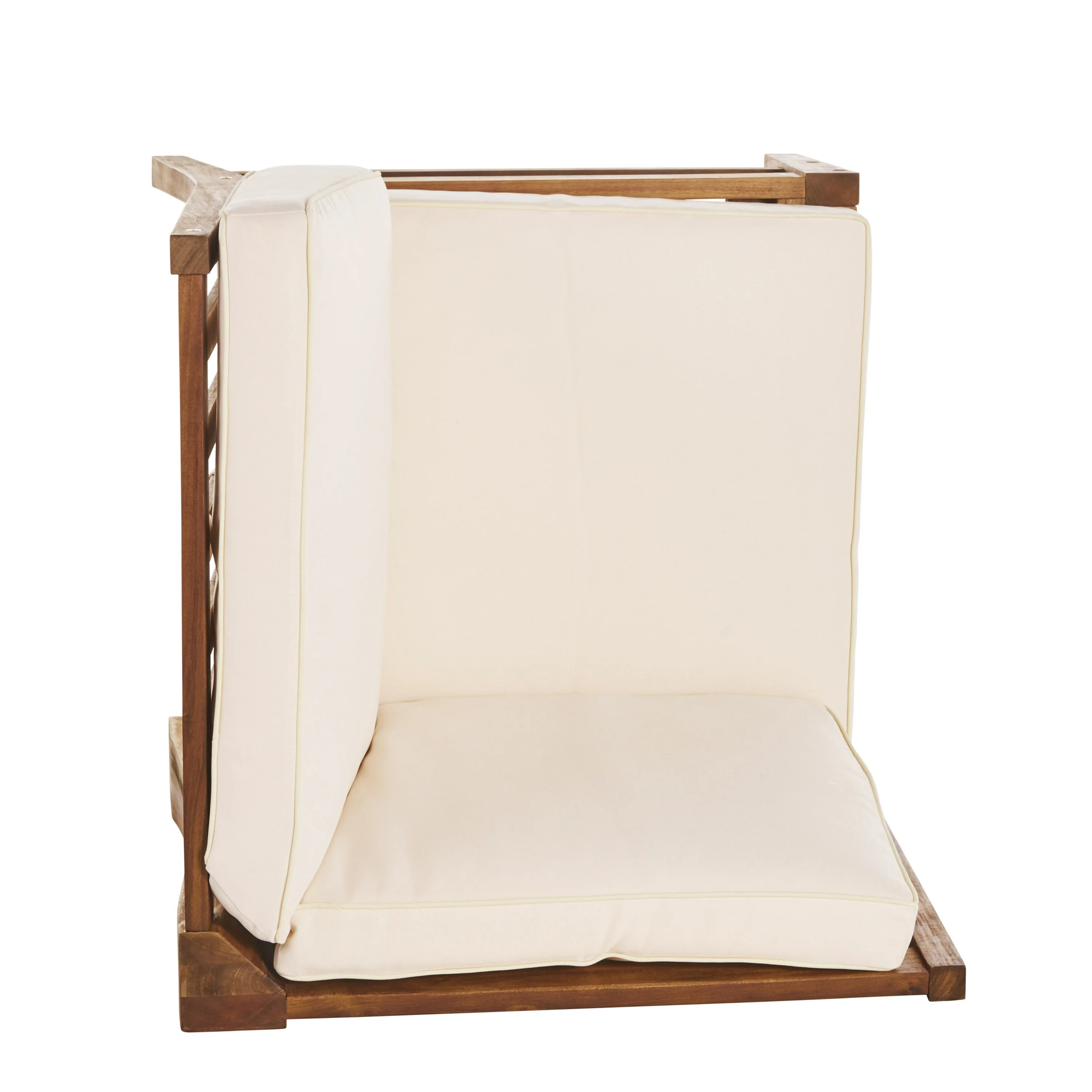Nyeemah Outdoor 6 Seater Acacia Wood Sofa Set with Square Fire Table and Tank - furnishings