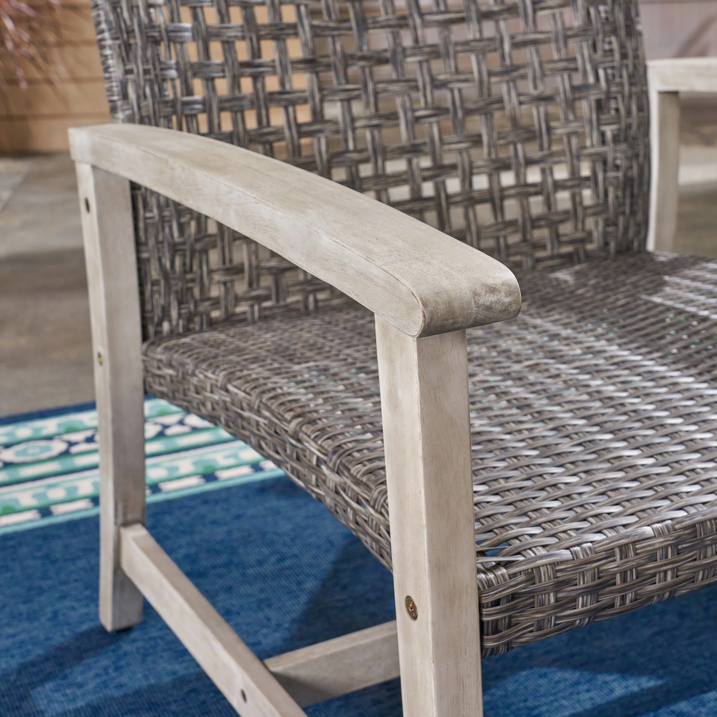 Viola Outdoor Wood and Wicker Club Chairs - furnishings