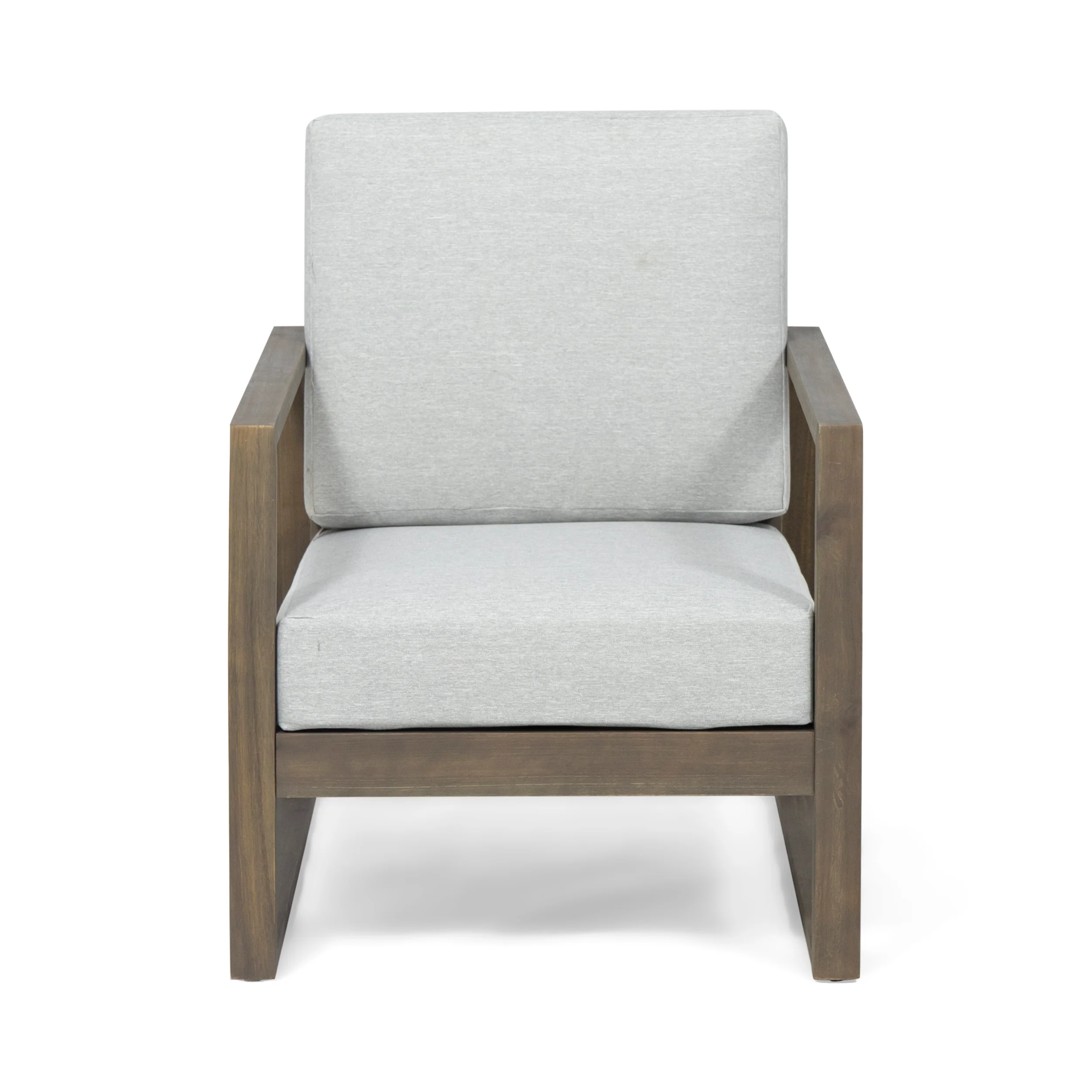 Marlee Outdoor Acacia Wood Club Chair with Cushions (Set of 2) - furnishings