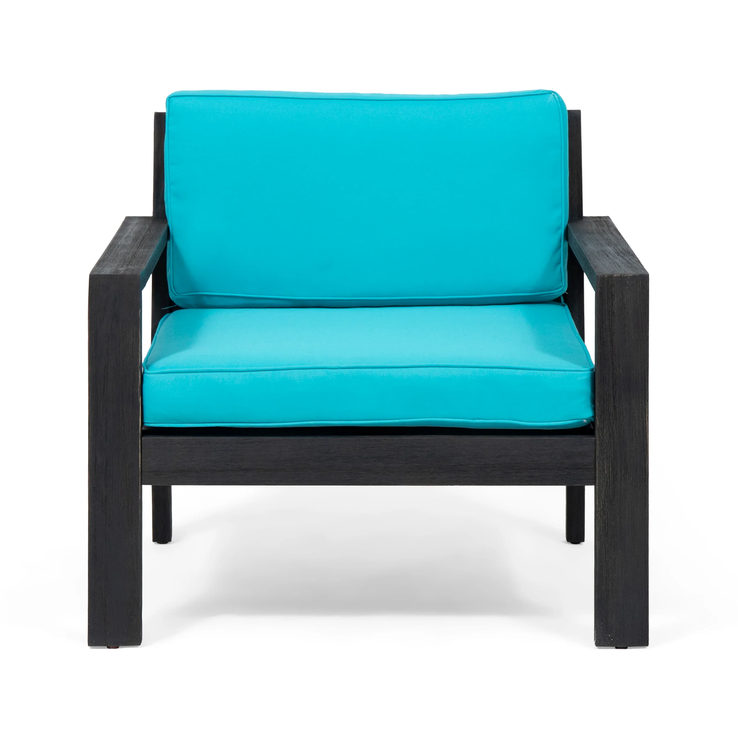 Susan Outdoor Acacia Wood Club Chairs with Cushions (Set of 2) - furnishings