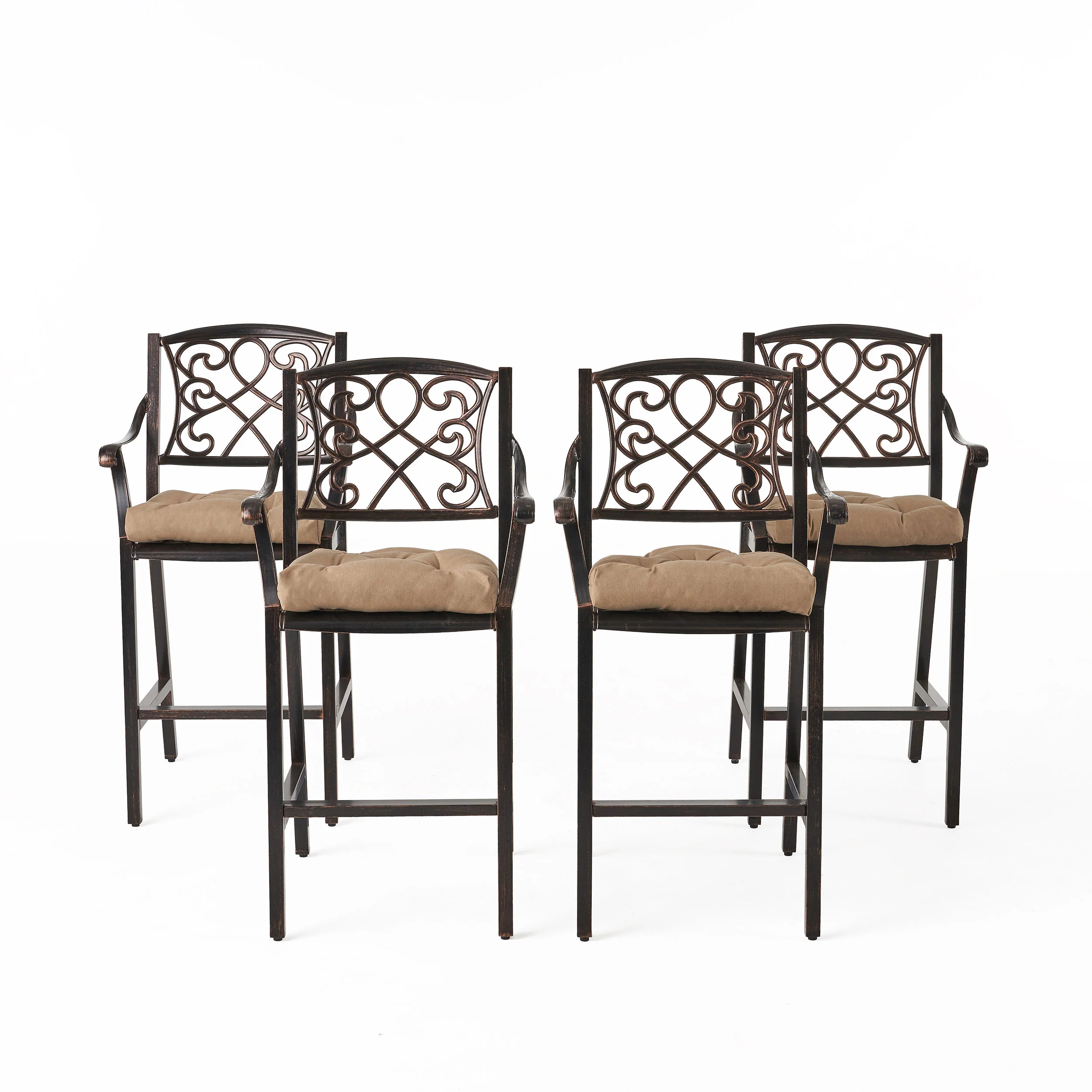 Mariella Outdoor Barstool with Cushion (Set of 4) - furnishings
