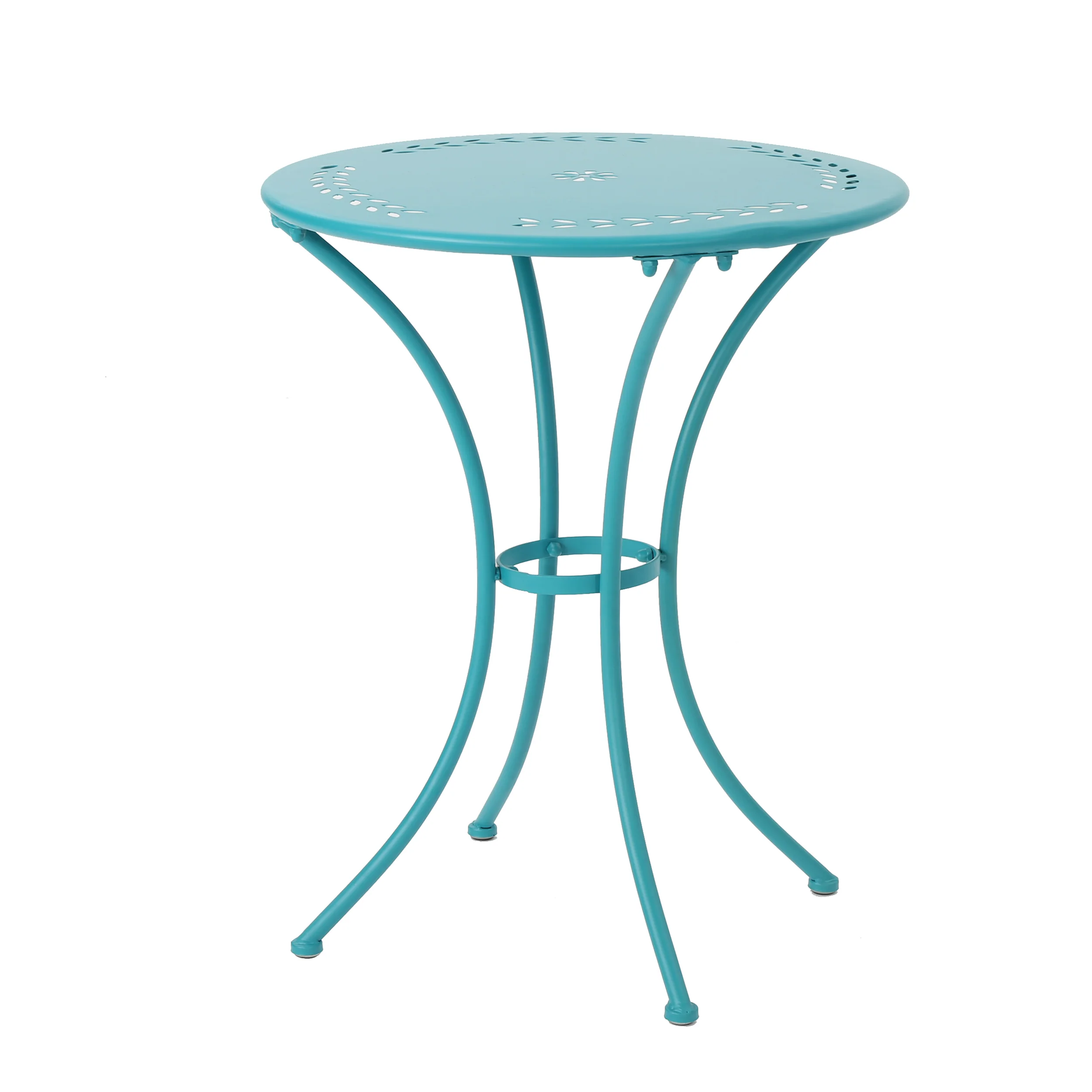 Leona Outdoor 3 Piece Paint Finished Iron Bistro Set - furnishings