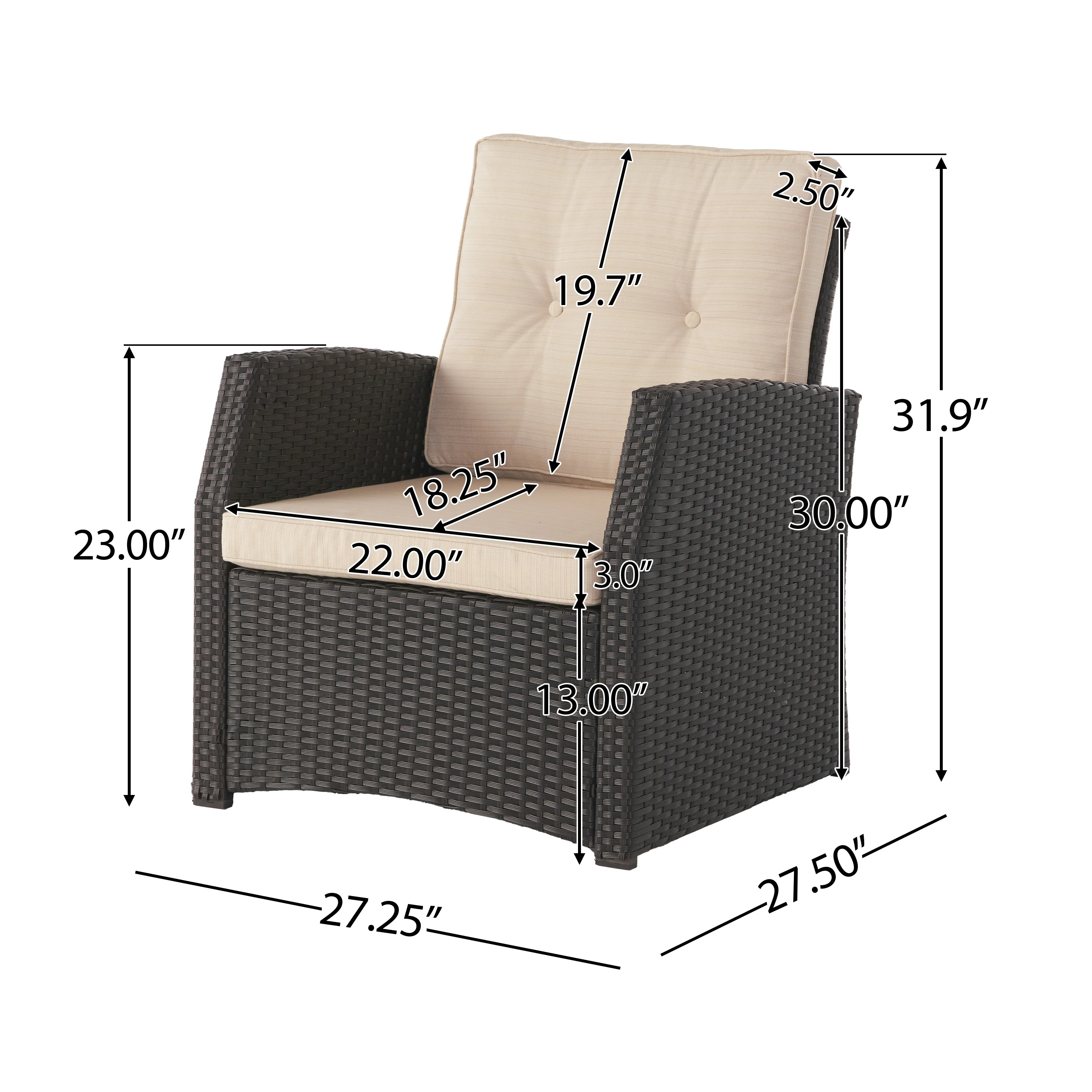 Roswell Outdoor 7 Seater Wicker Chat Set with Wood Finished Fire Pit - furnishings